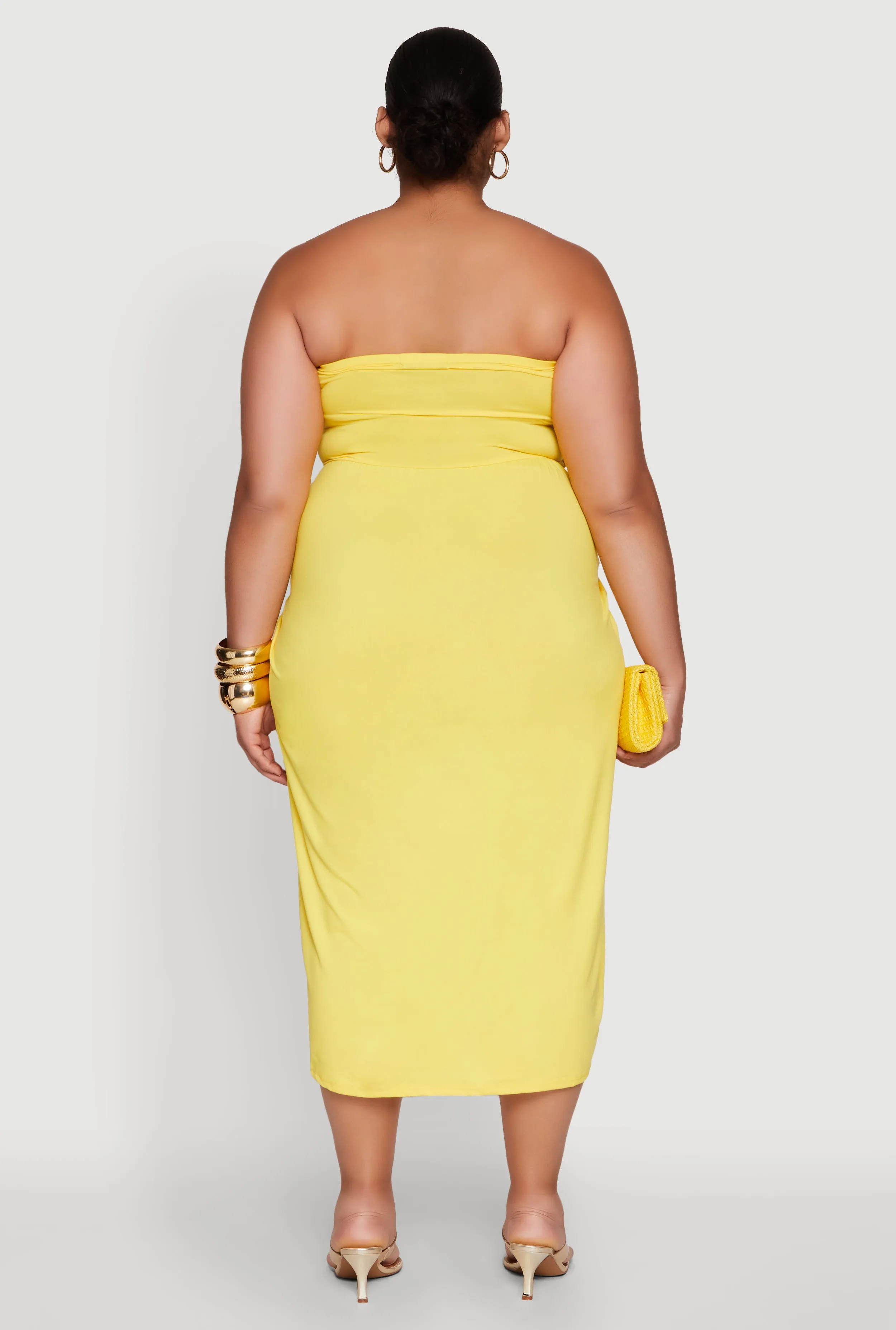 Plus Size Soft Knit Empire Waist Maxi Tube Dress sold by Rainbow product image thumbnail 5