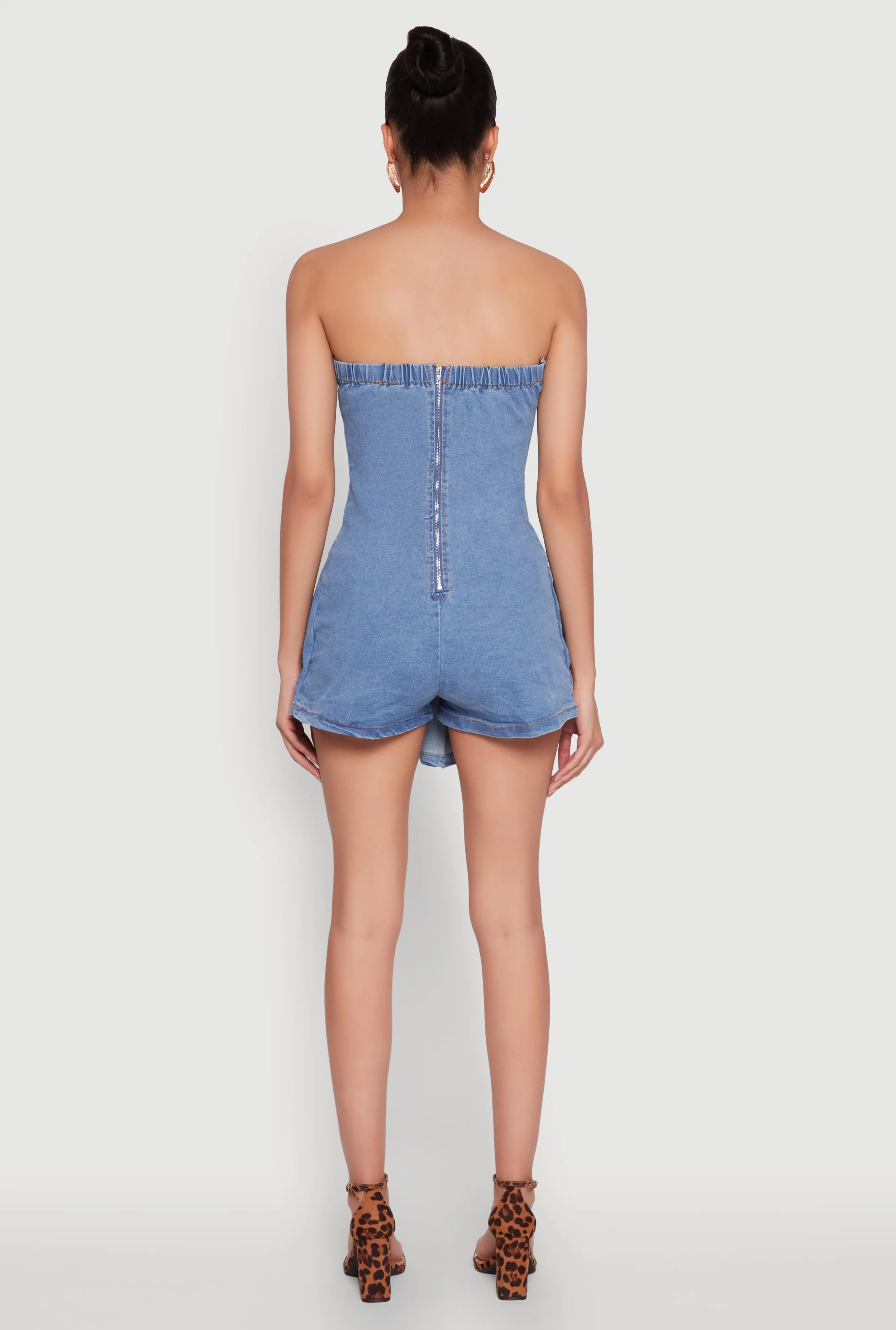 Daisy Denim Strapless Pleated Romper with Zip Back sold by Rainbow product image thumbnail 5