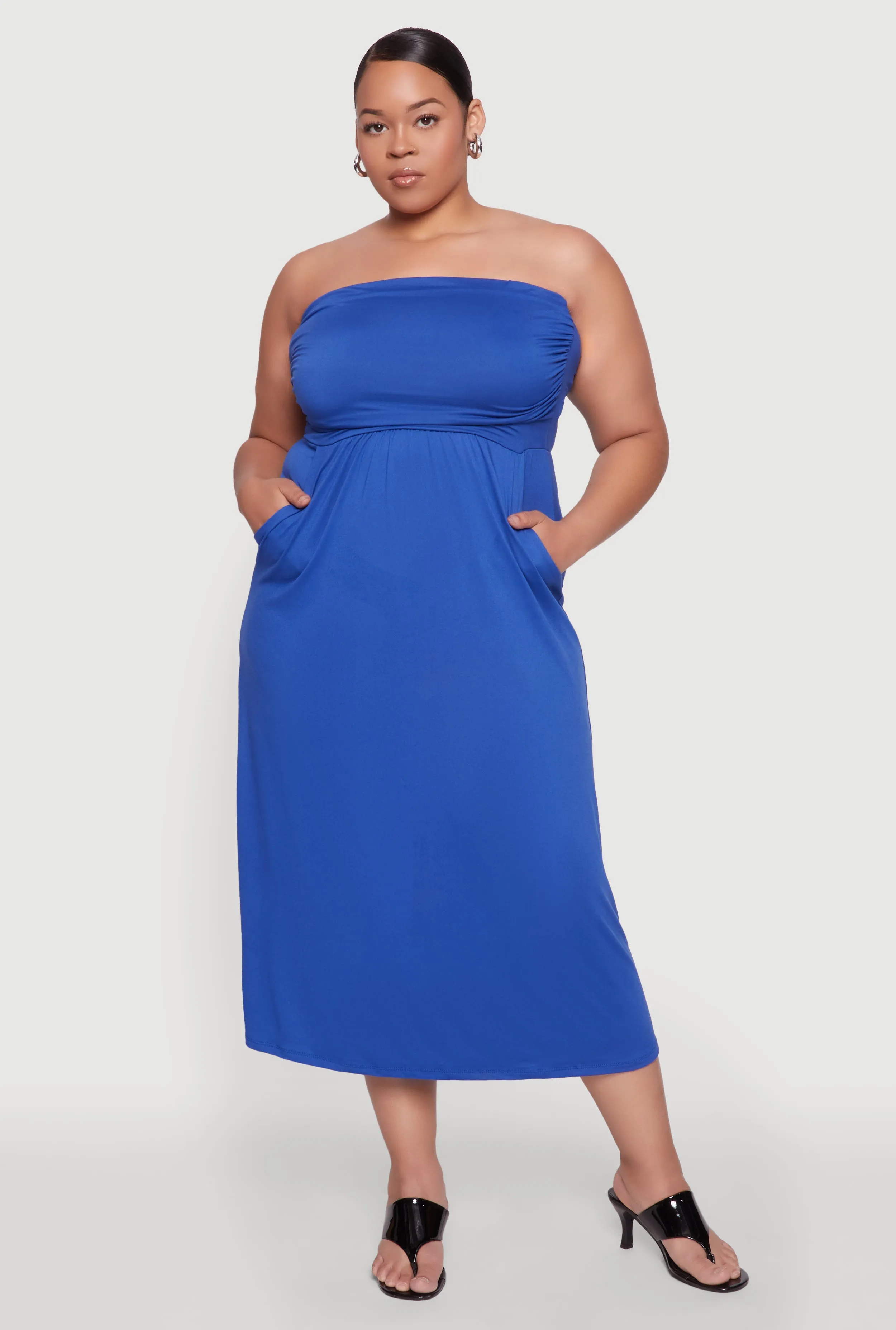 Plus Size Soft Knit Empire Waist Maxi Tube Dress sold by Rainbow product image thumbnail 2