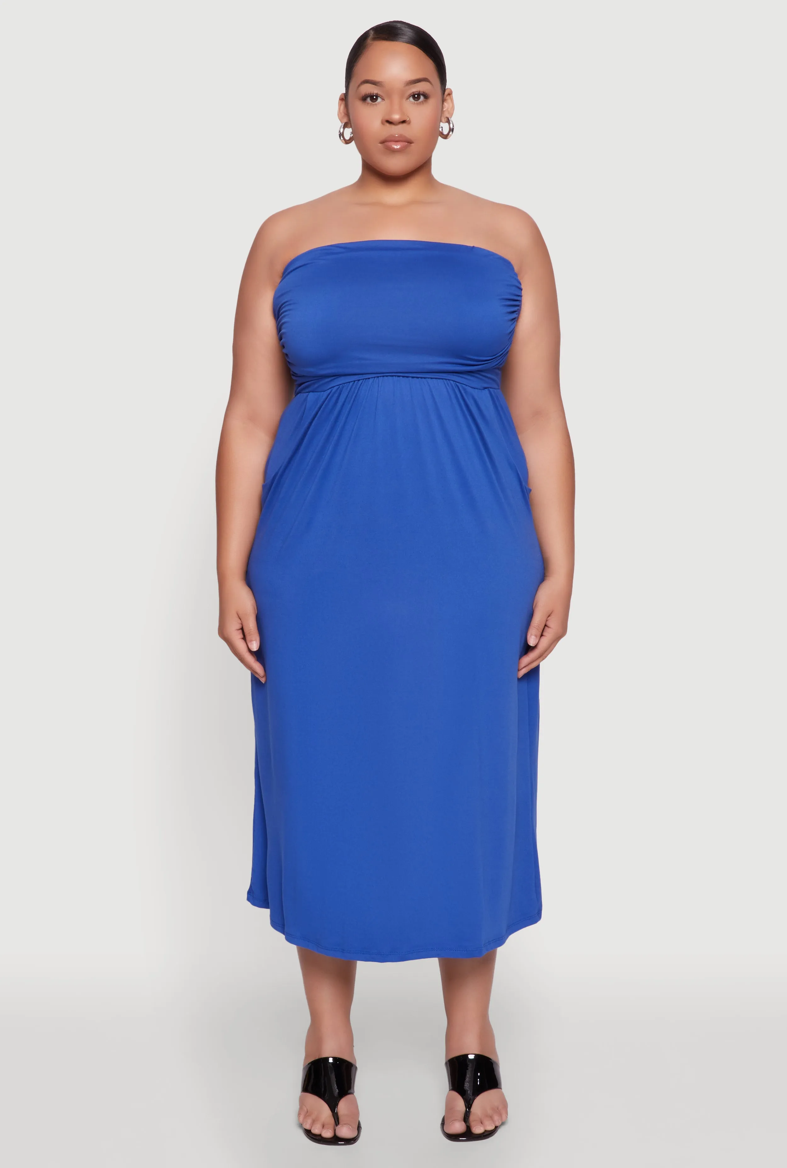 Plus Size Soft Knit Empire Waist Maxi Tube Dress sold by Rainbow