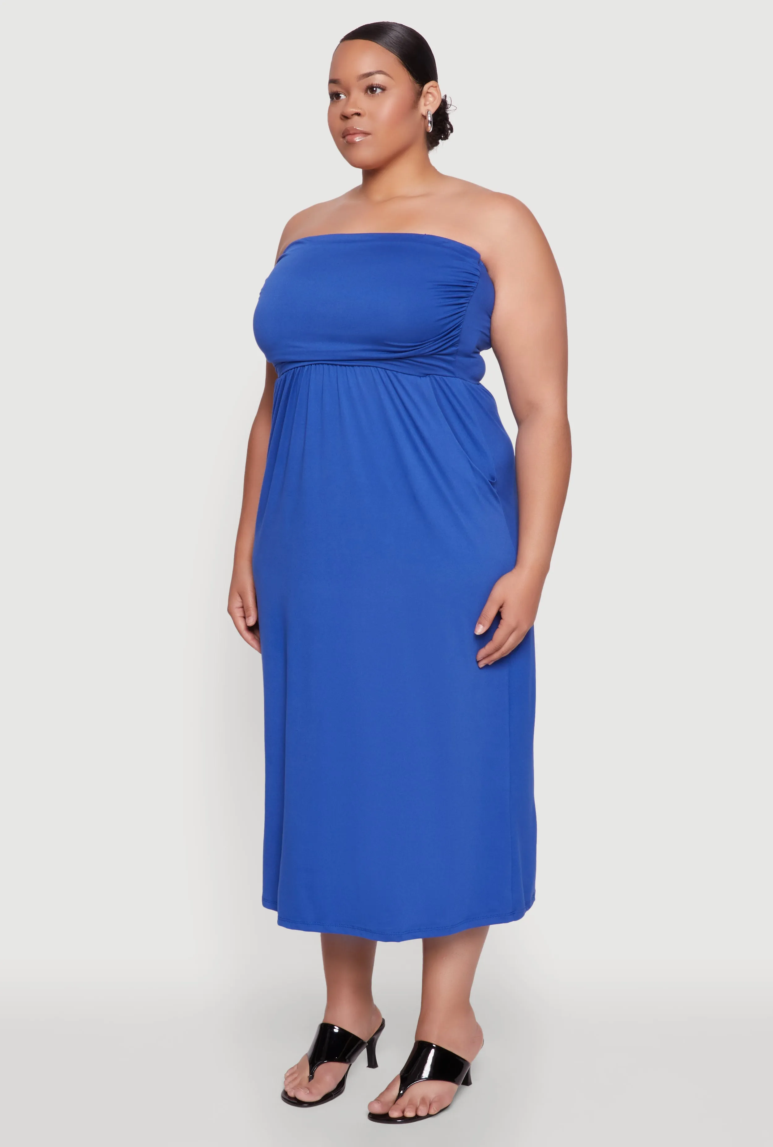 Plus Size Soft Knit Empire Waist Maxi Tube Dress sold by Rainbow product image thumbnail 3