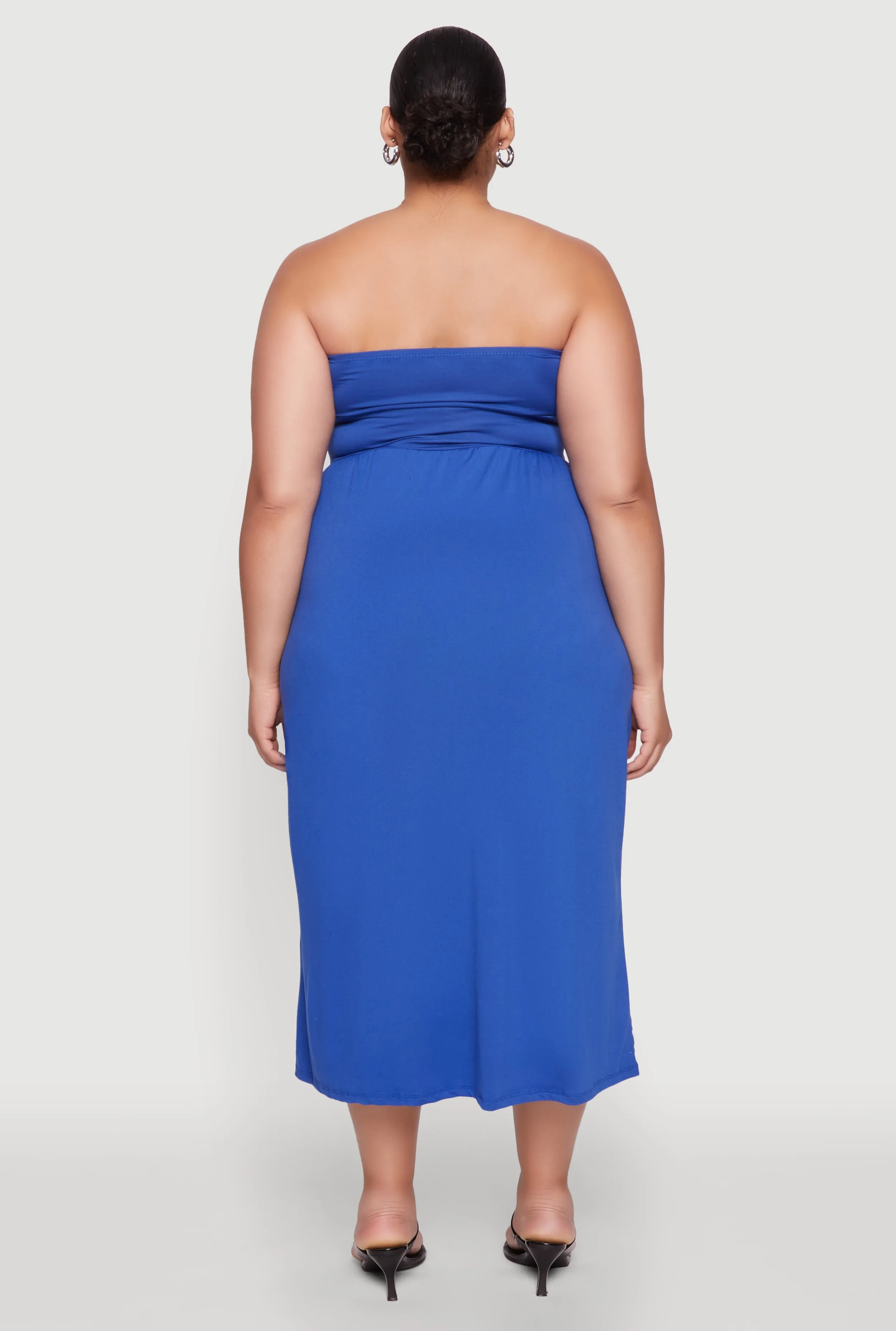 Plus Size Soft Knit Empire Waist Maxi Tube Dress sold by Rainbow product image thumbnail 5