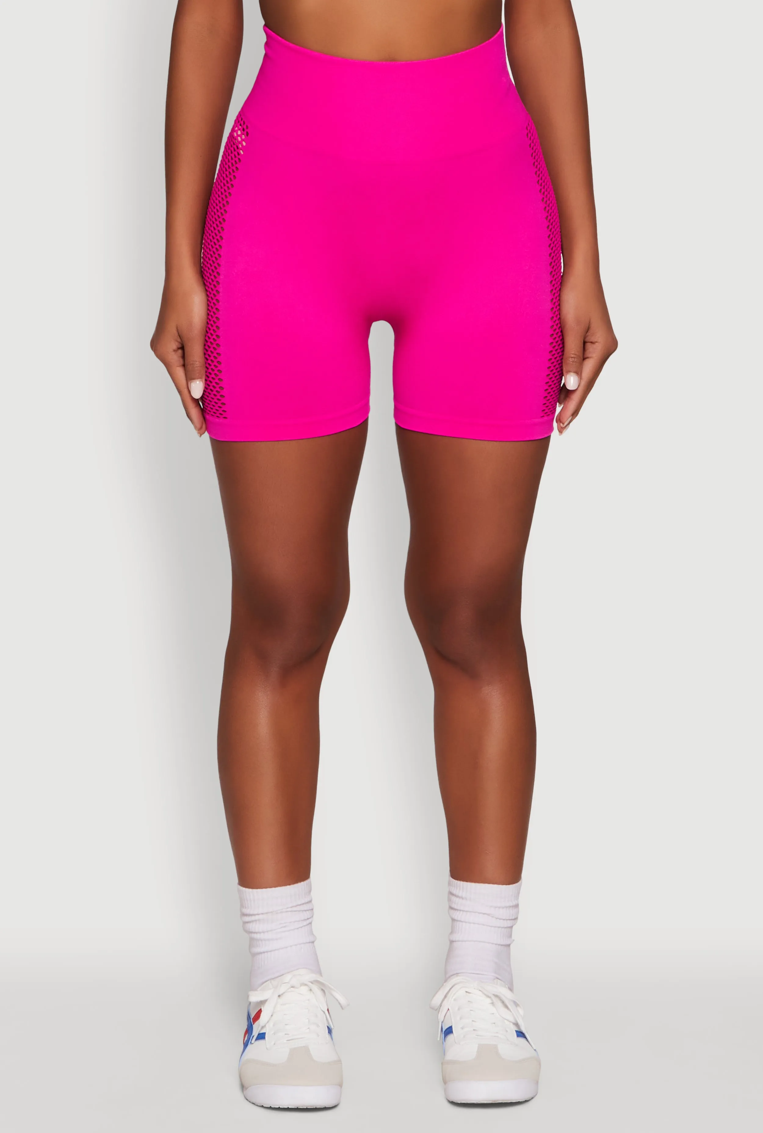 Seamless High Waisted Bike Shorts with Laser Cut sold by Rainbow product image thumbnail 3