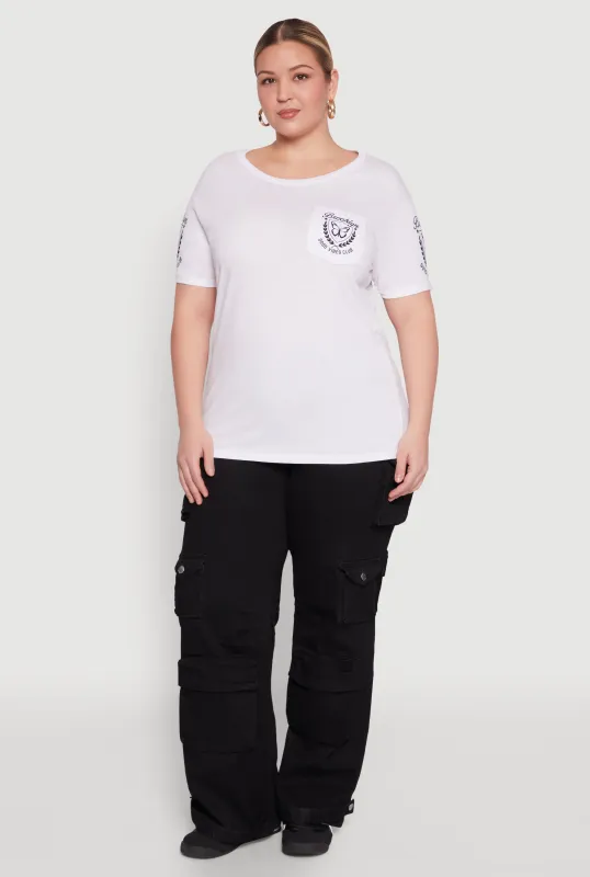 Plus Size Brooklyn Butterfly Good Vibes Club Graphic Tee sold by Rainbow