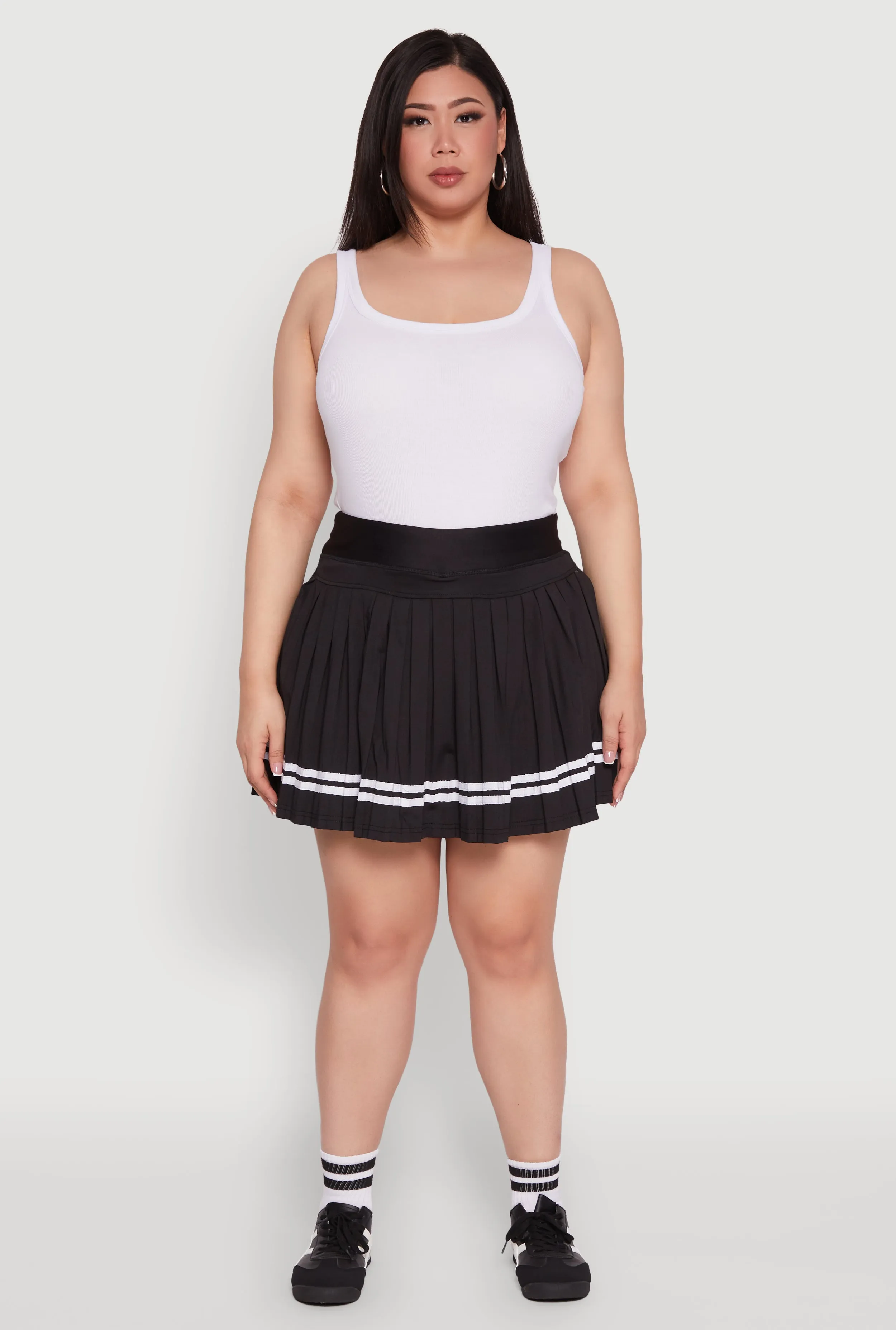 Plus Size Varsity Stripe Pleated Tennis Skirt sold by Rainbow product image thumbnail 2