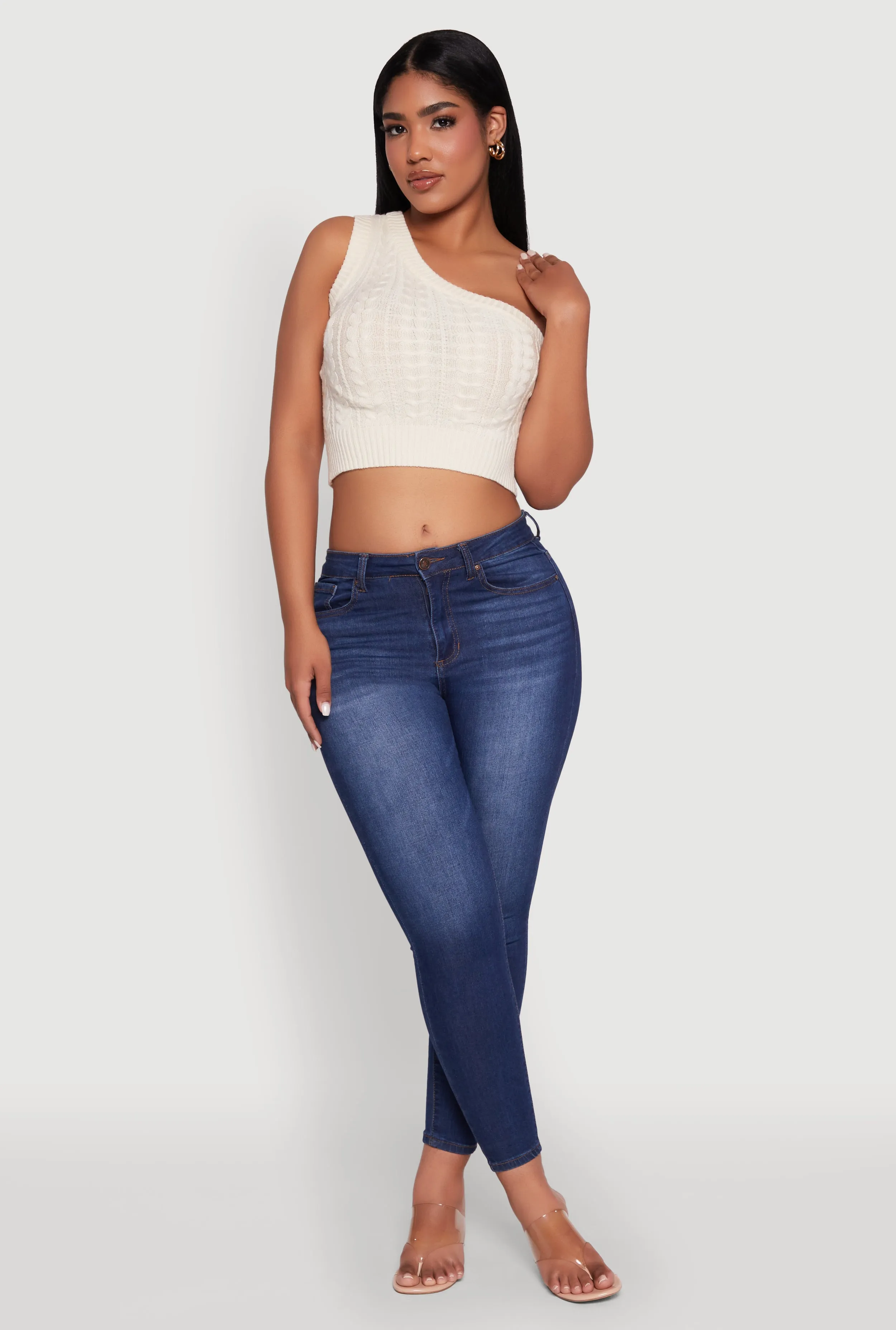 Haute Monde Stylish One Shoulder Crop Top sold by Rainbow
