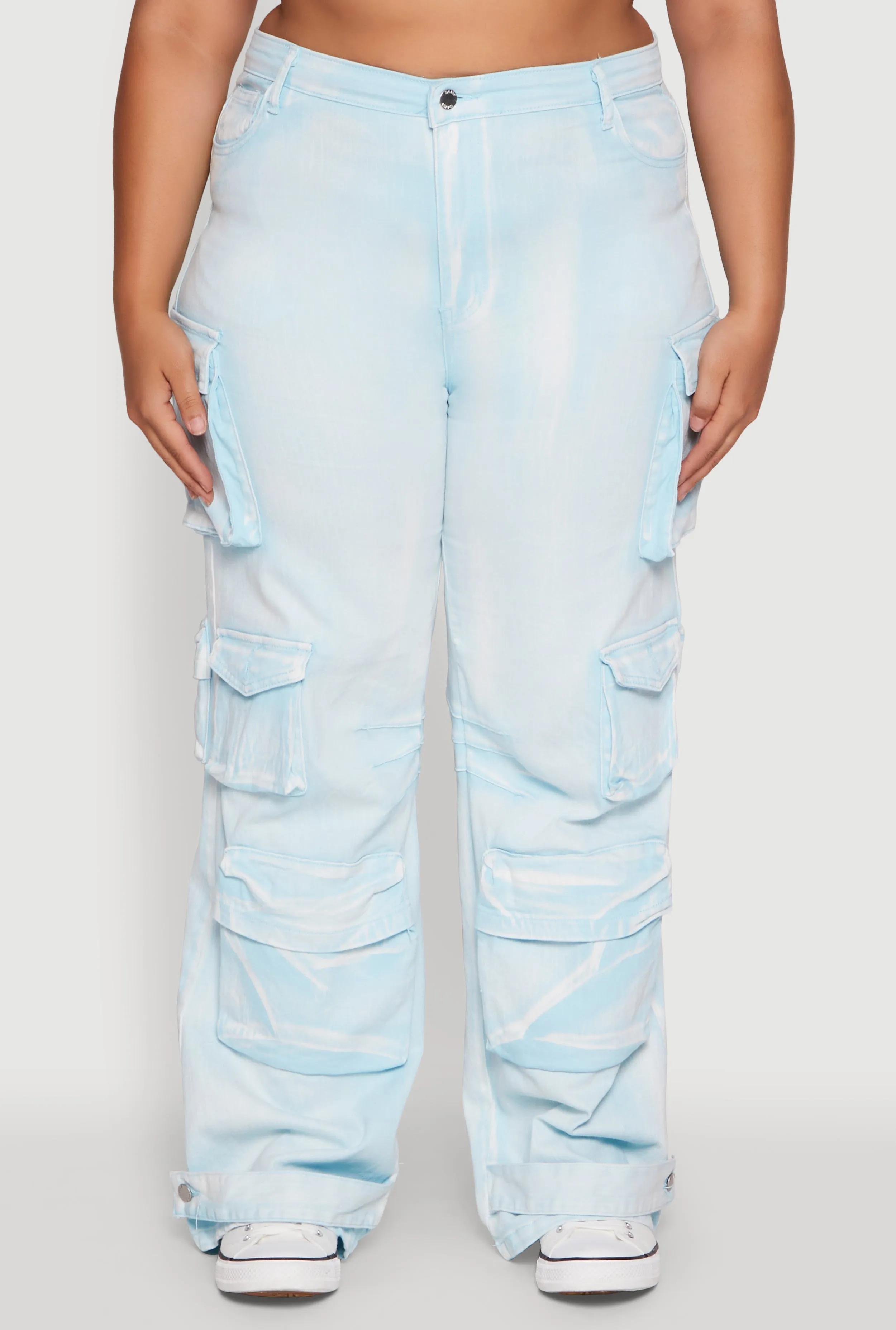 Plus Size Daisy High Waisted Straight Leg Denim Jeans with Cargo Pockets sold by Rainbow product image thumbnail 5