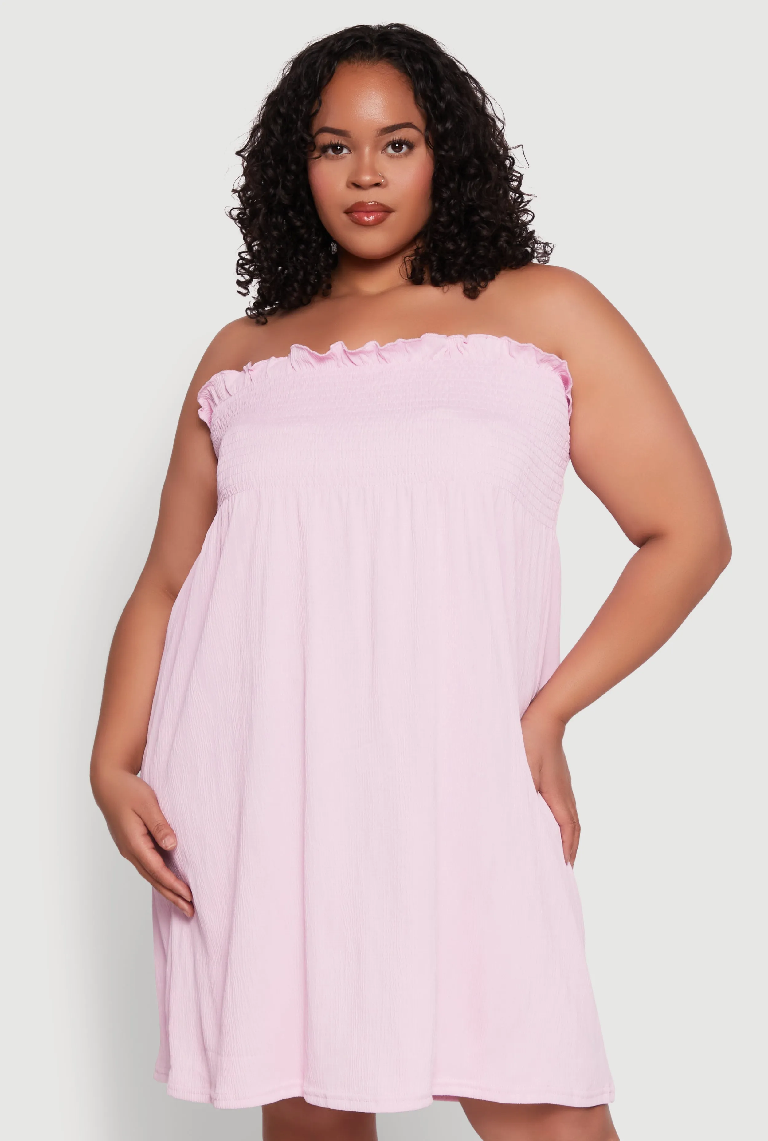 Plus Size Smocked Strapless Sleeveless Lingerie Pajama Nightgown sold by Rainbow product image thumbnail 2