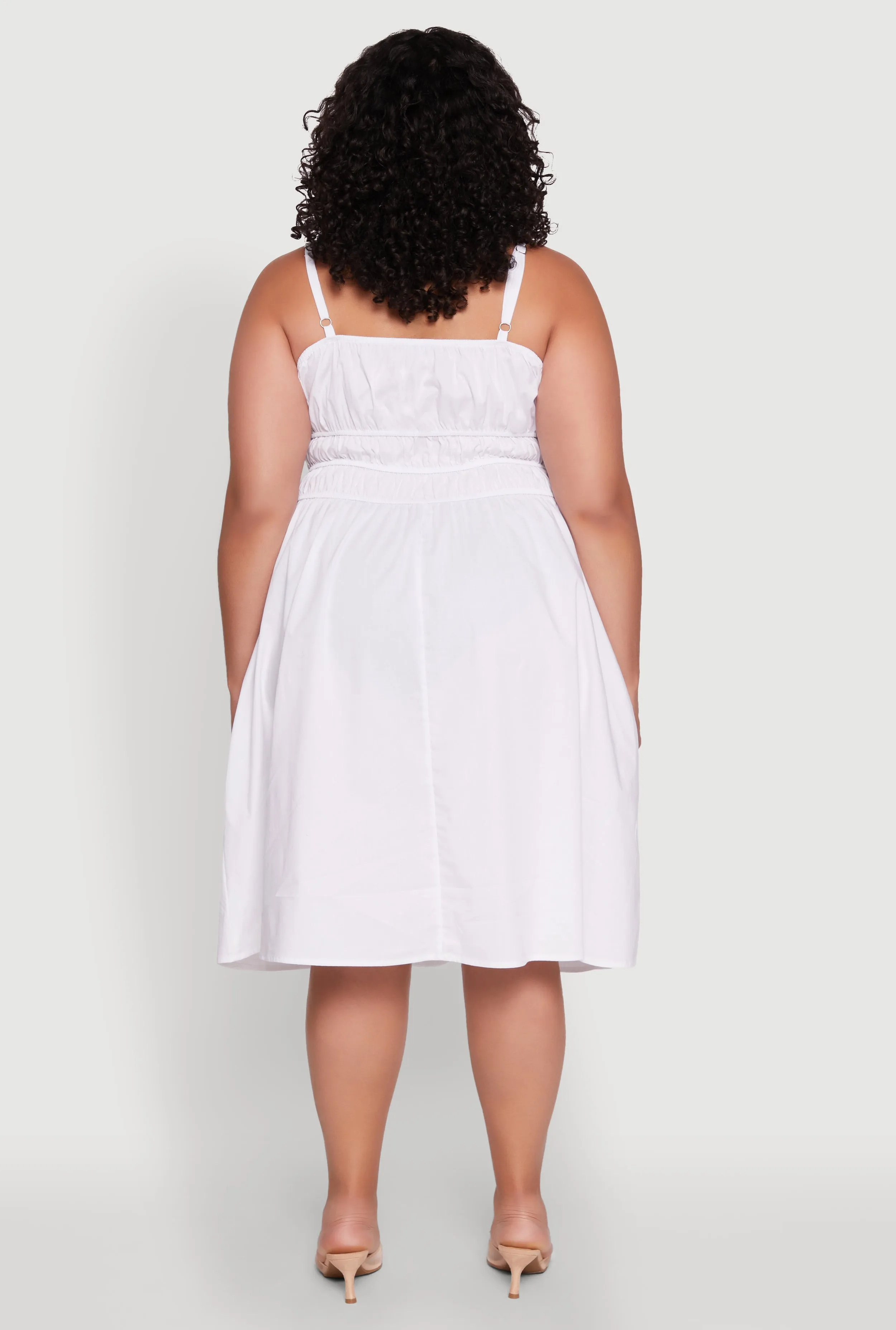 Plus Size Smocked Waist Poplin Midi Dress sold by Rainbow product image thumbnail 5