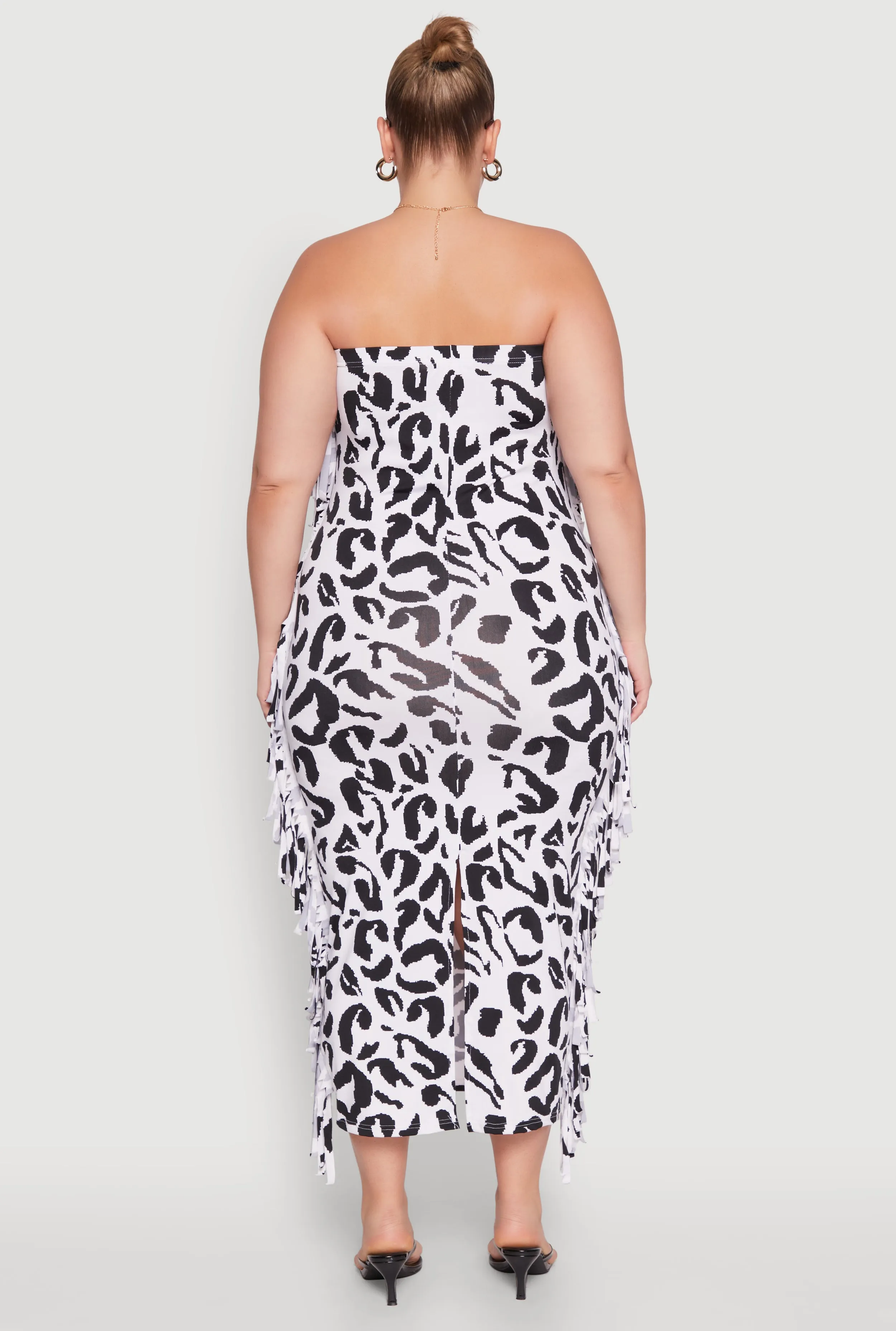 Plus Size Patterned Fringe Side Tube Dress sold by Rainbow product image thumbnail 5