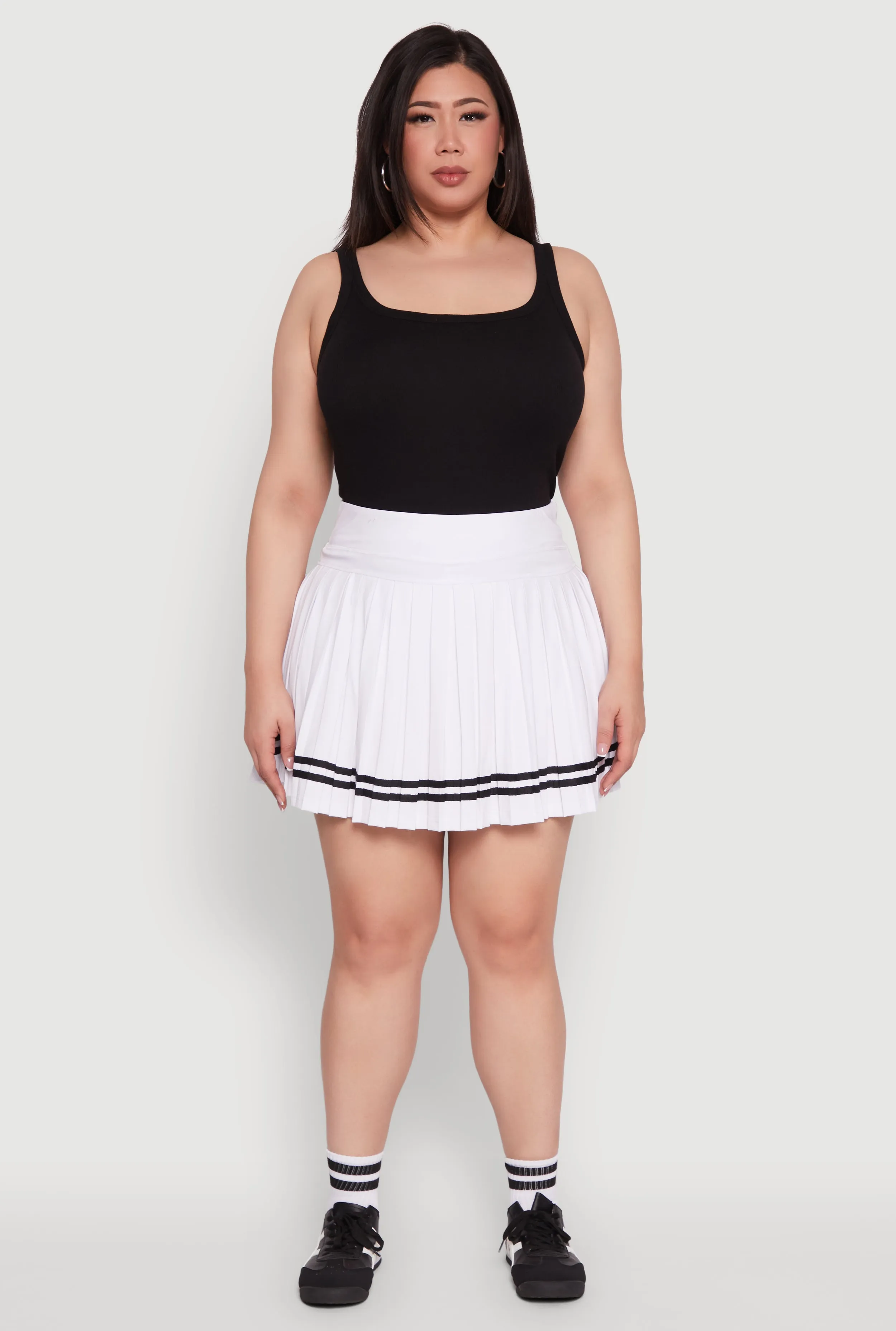 Plus Size Varsity Stripe Pleated Tennis Skirt sold by Rainbow product image thumbnail 2