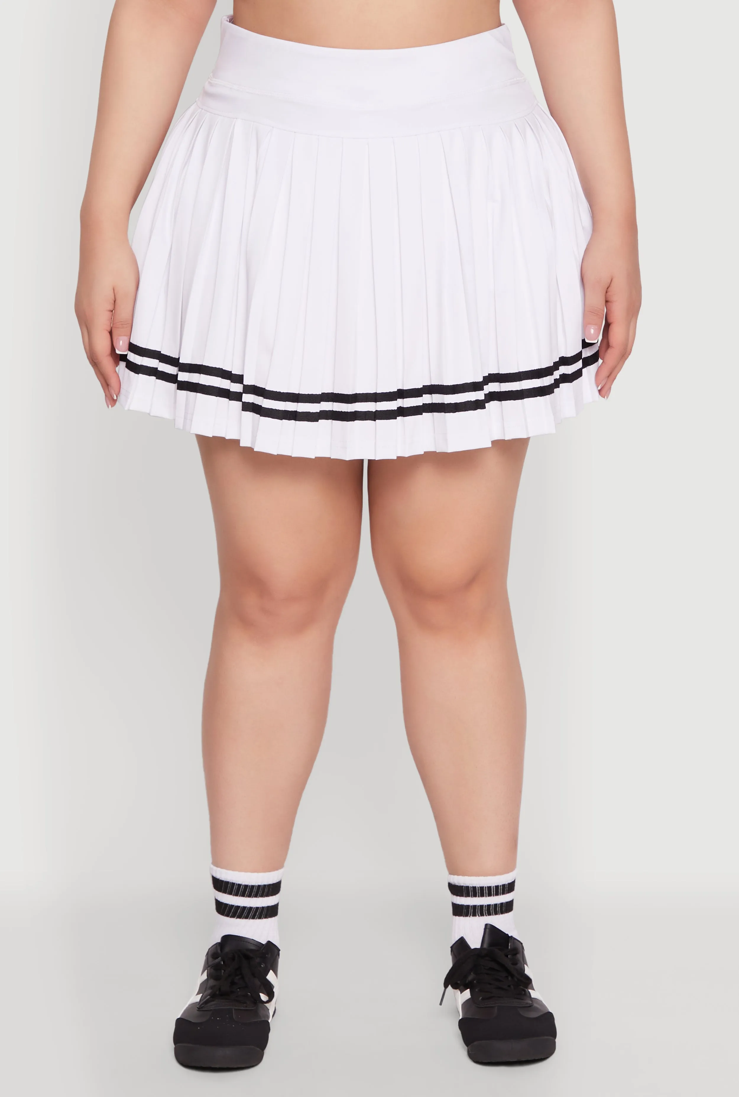 Plus Size Varsity Stripe Pleated Tennis Skirt sold by Rainbow product image thumbnail 5