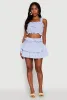 Iris Gingham Square Neck Crop Top with Bows and Ruffles sold by Rainbow