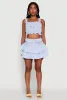 Iris Gingham Square Neck Crop Top with Bows and Ruffles sold by Rainbow