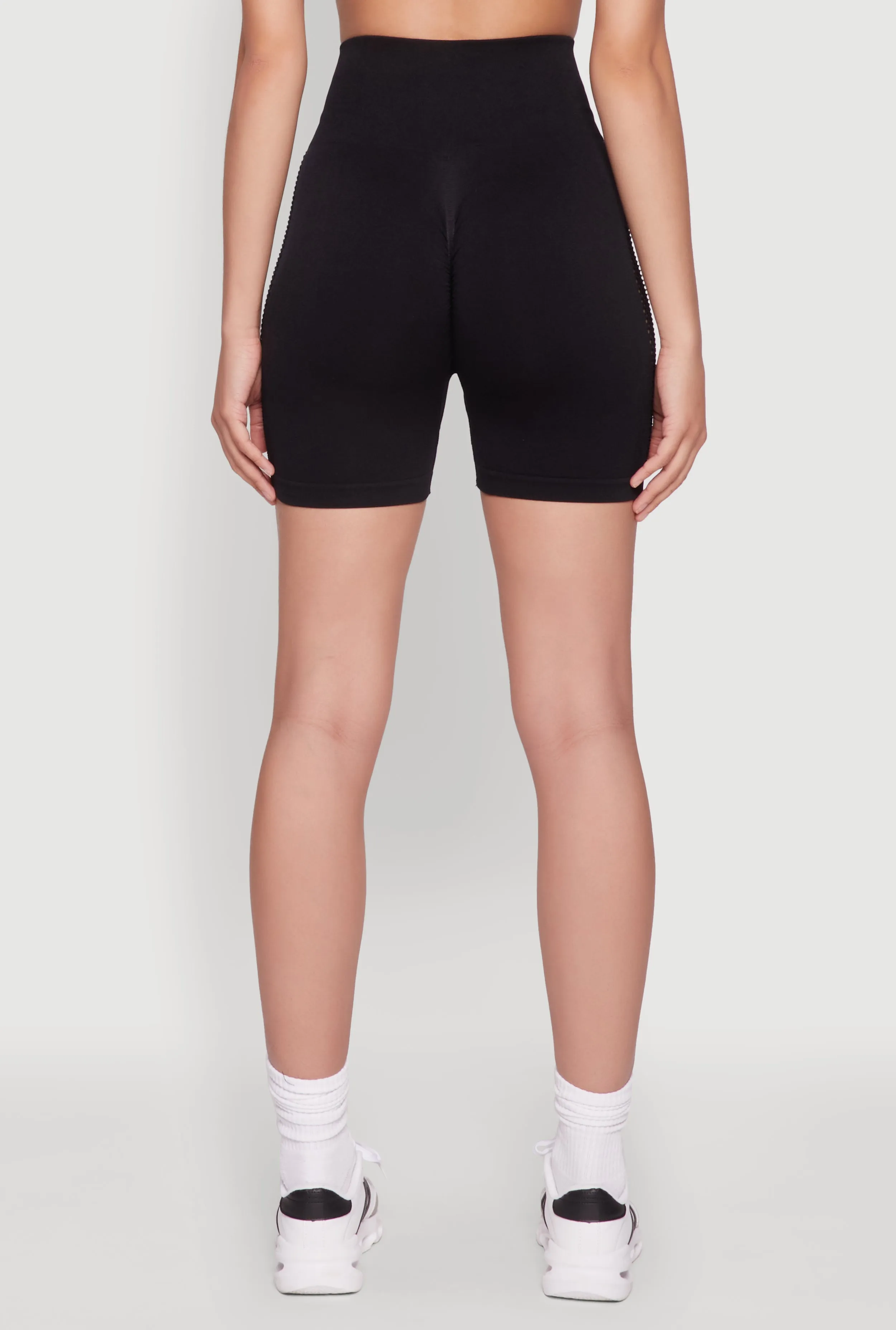 Seamless High Waisted Bike Shorts with Laser Cut sold by Rainbow product image thumbnail 5