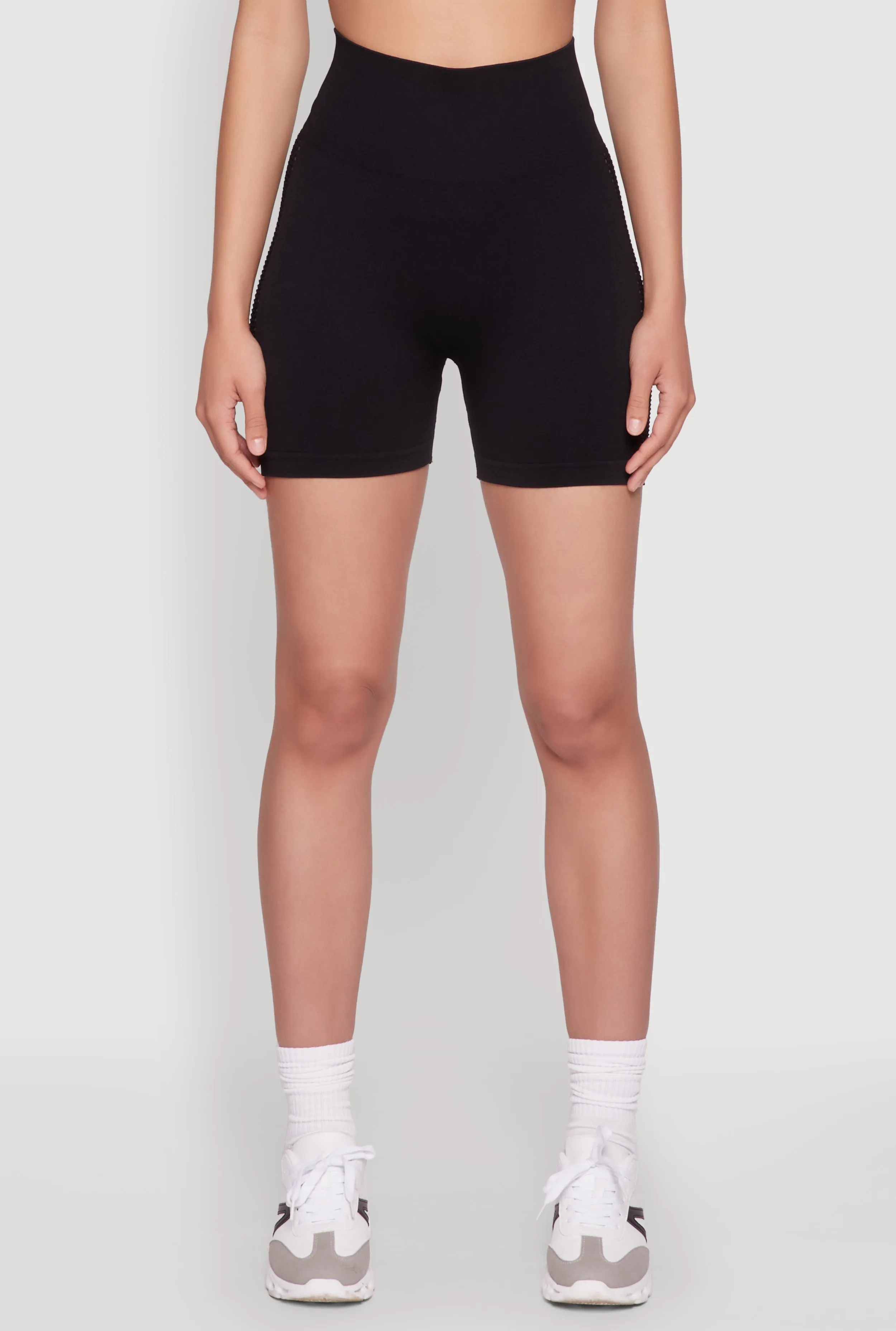 Seamless High Waisted Bike Shorts with Laser Cut sold by Rainbow product image thumbnail 3