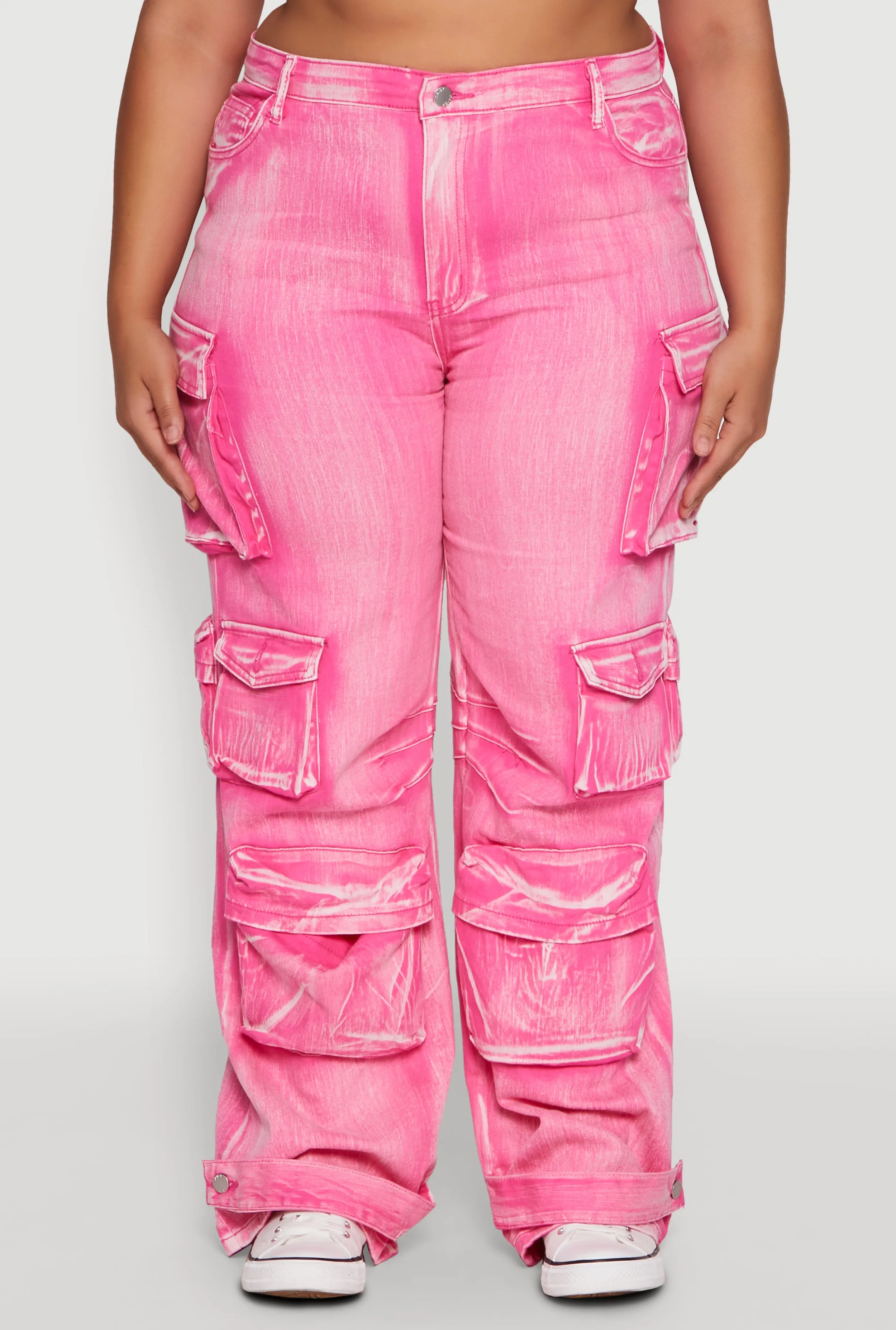 Plus Size Daisy High Waisted Straight Leg Denim Jeans with Cargo Pockets sold by Rainbow product image thumbnail 5