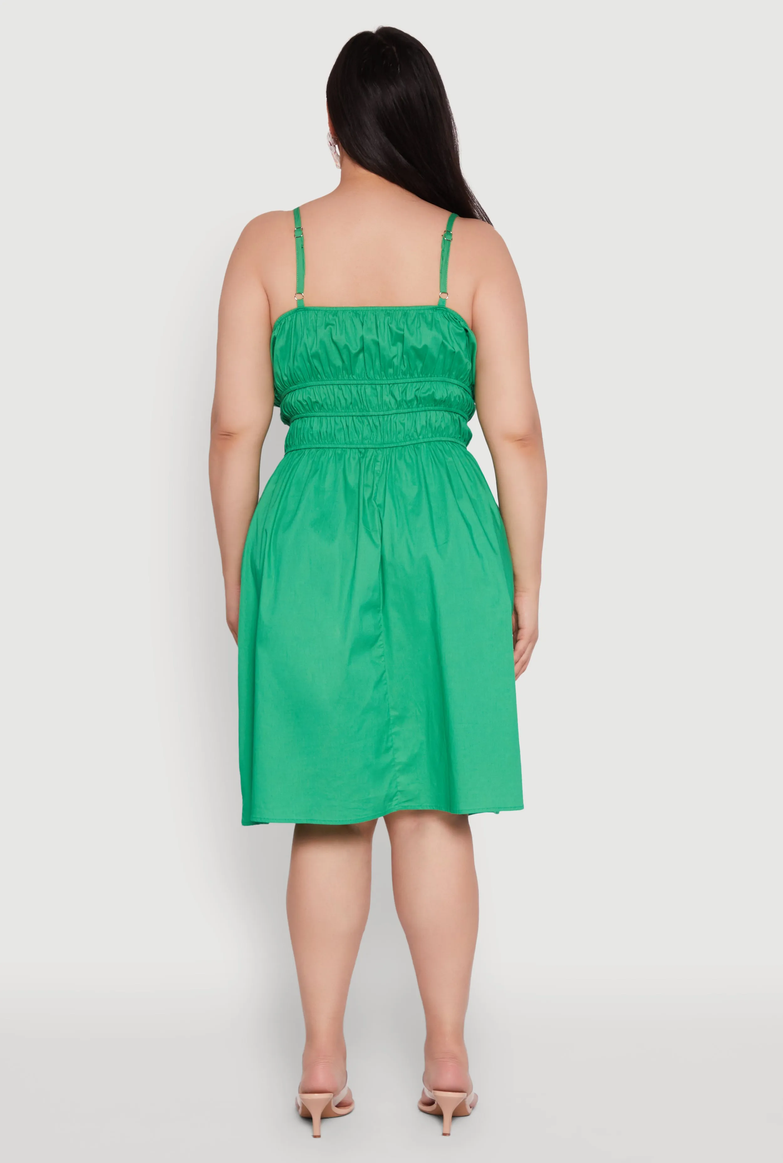 Plus Size Smocked Waist Poplin Midi Dress sold by Rainbow product image thumbnail 5