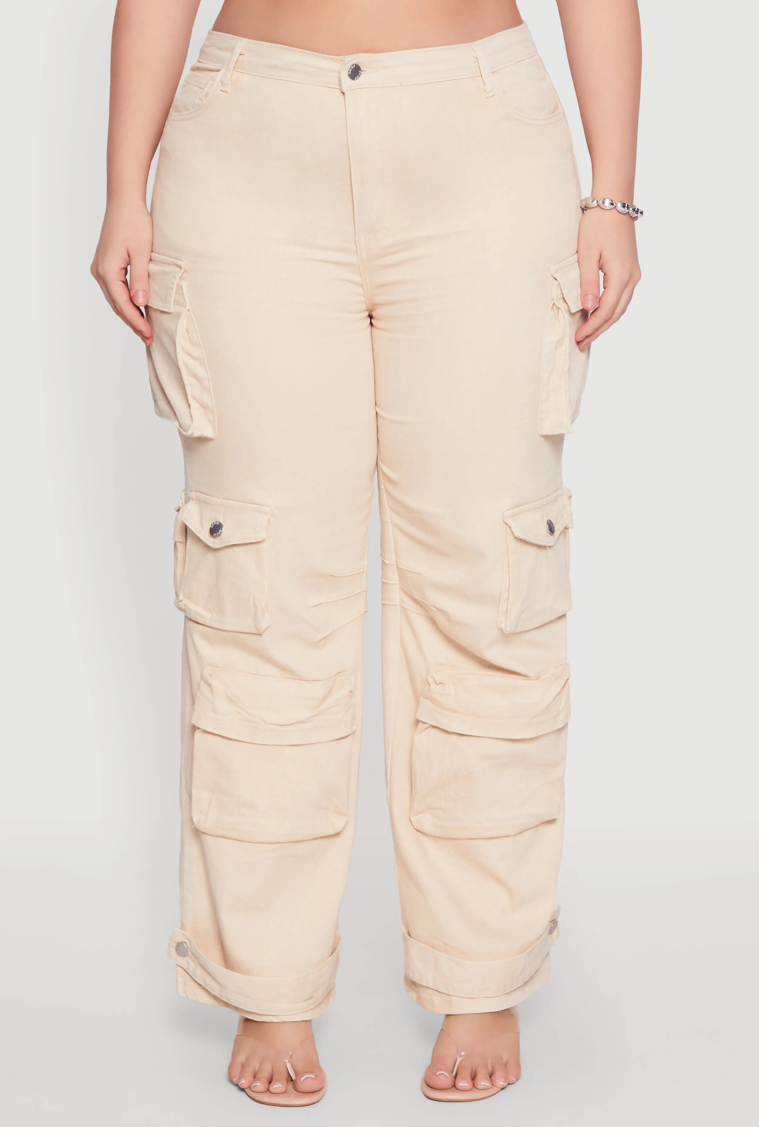 Plus Size Daisy High Waisted Straight Leg Denim Jeans with Cargo Pockets sold by Rainbow product image thumbnail 5