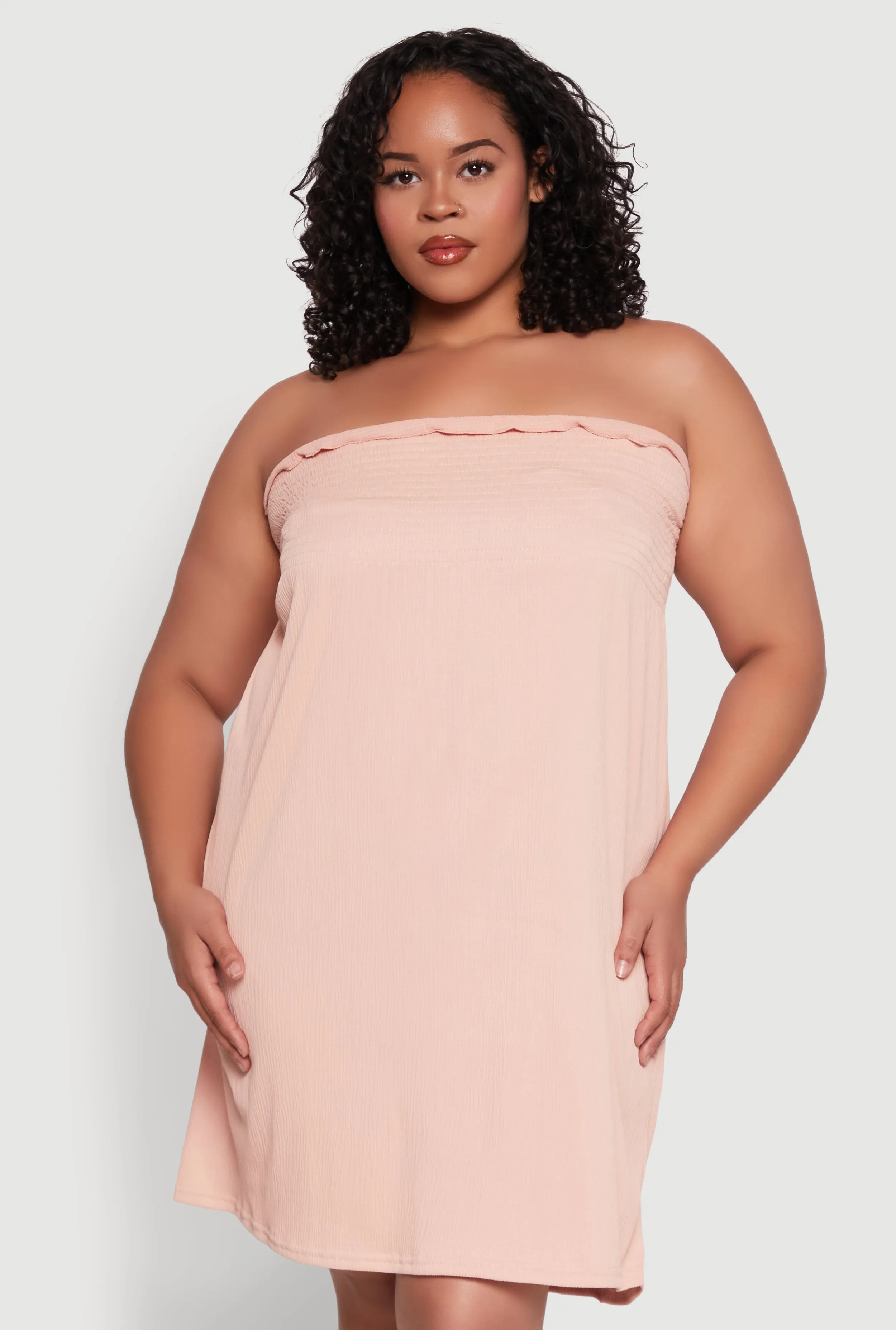 Plus Size Smocked Strapless Sleeveless Lingerie Pajama Nightgown sold by Rainbow product image thumbnail 2
