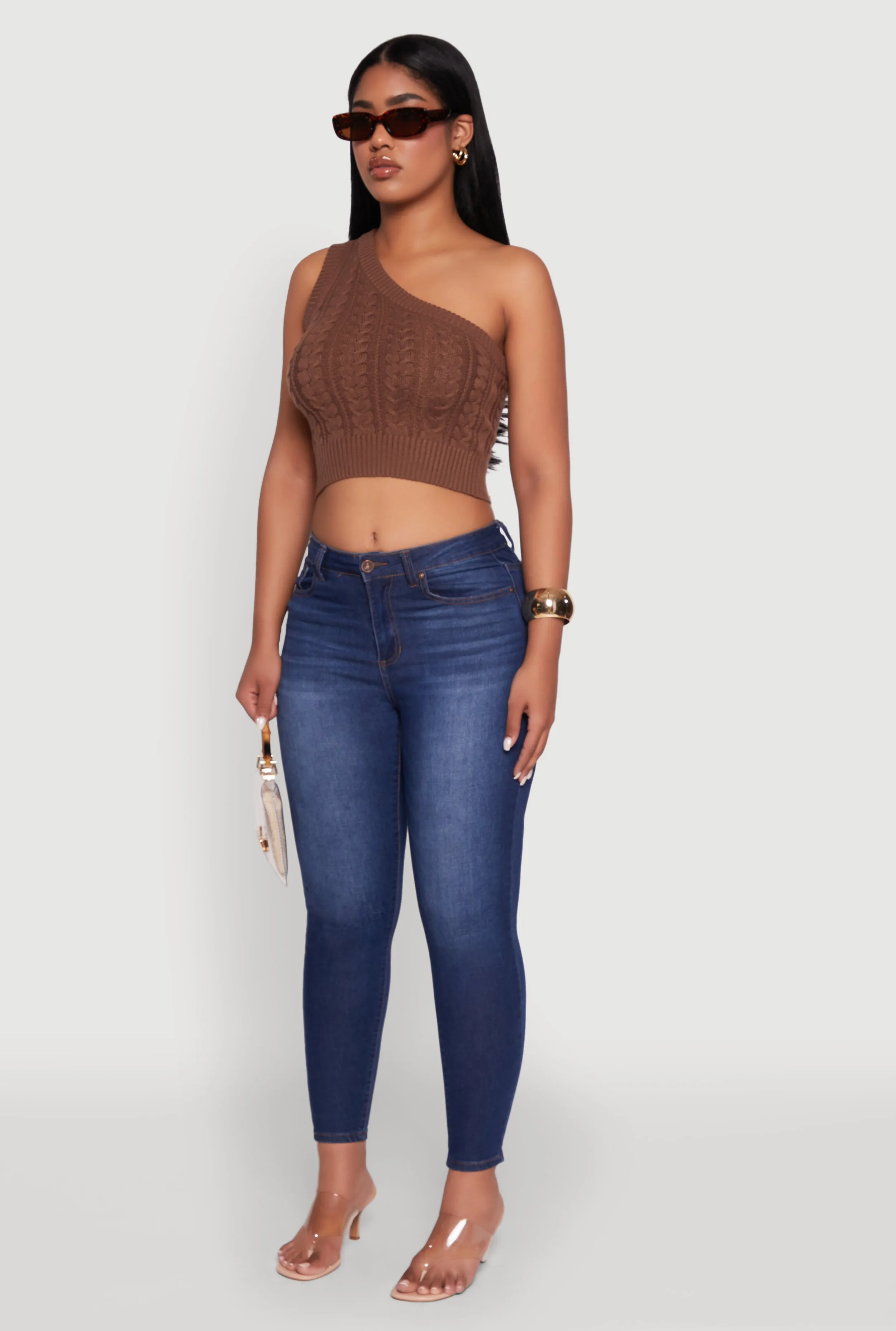 Haute Monde Stylish One Shoulder Crop Top sold by Rainbow product image thumbnail 5