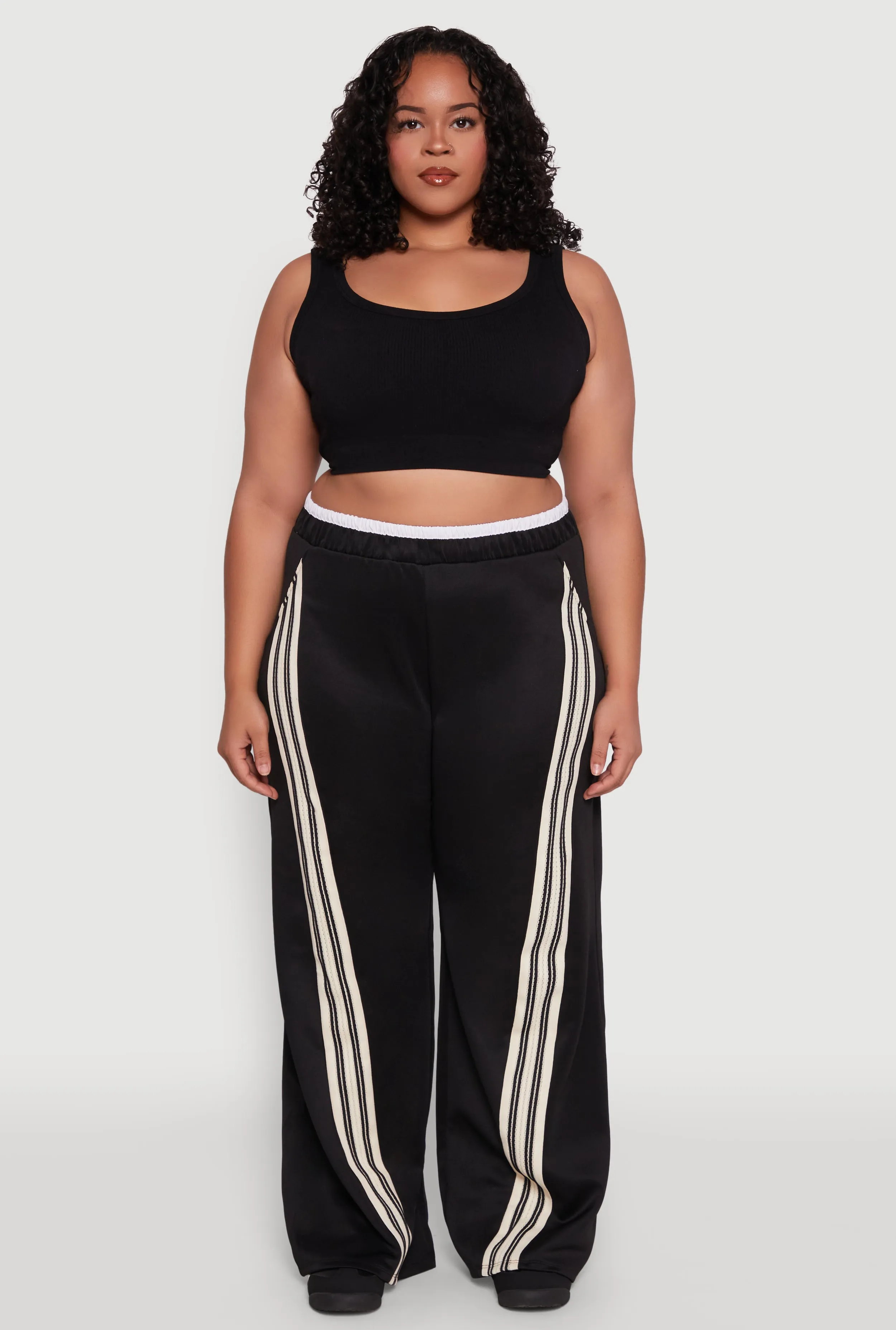 Plus Size Contrast Waistband Stripe Detail Pants sold by Rainbow product image thumbnail 2