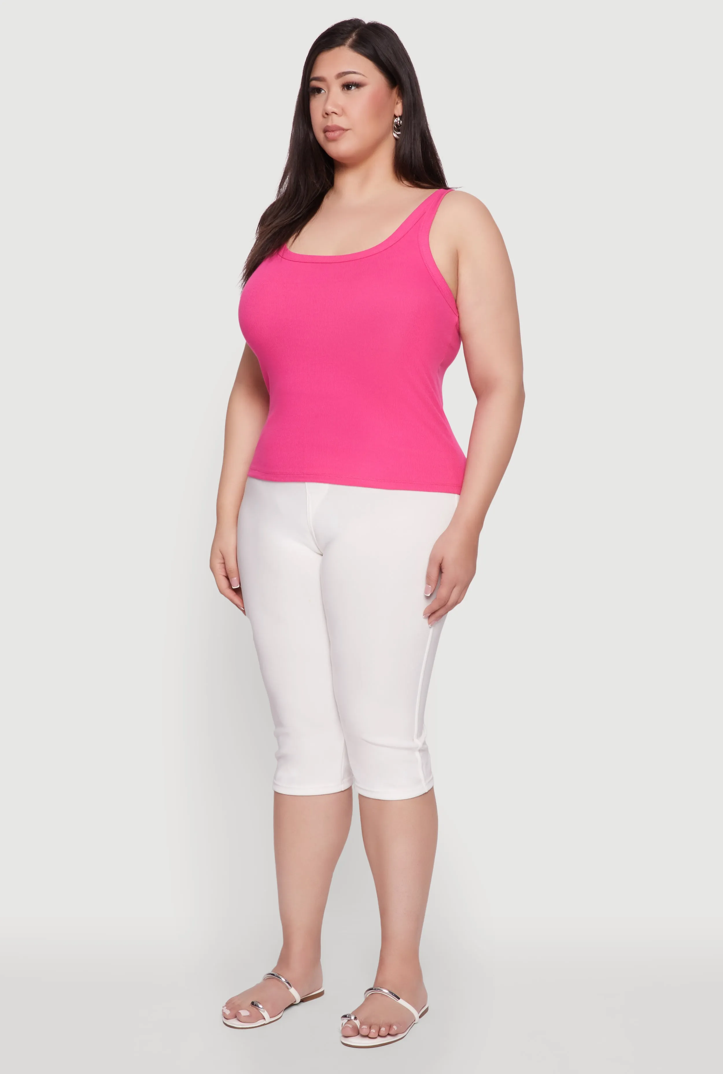 Plus Size Rib Knit Basic Tank Top sold by Rainbow product image thumbnail 5