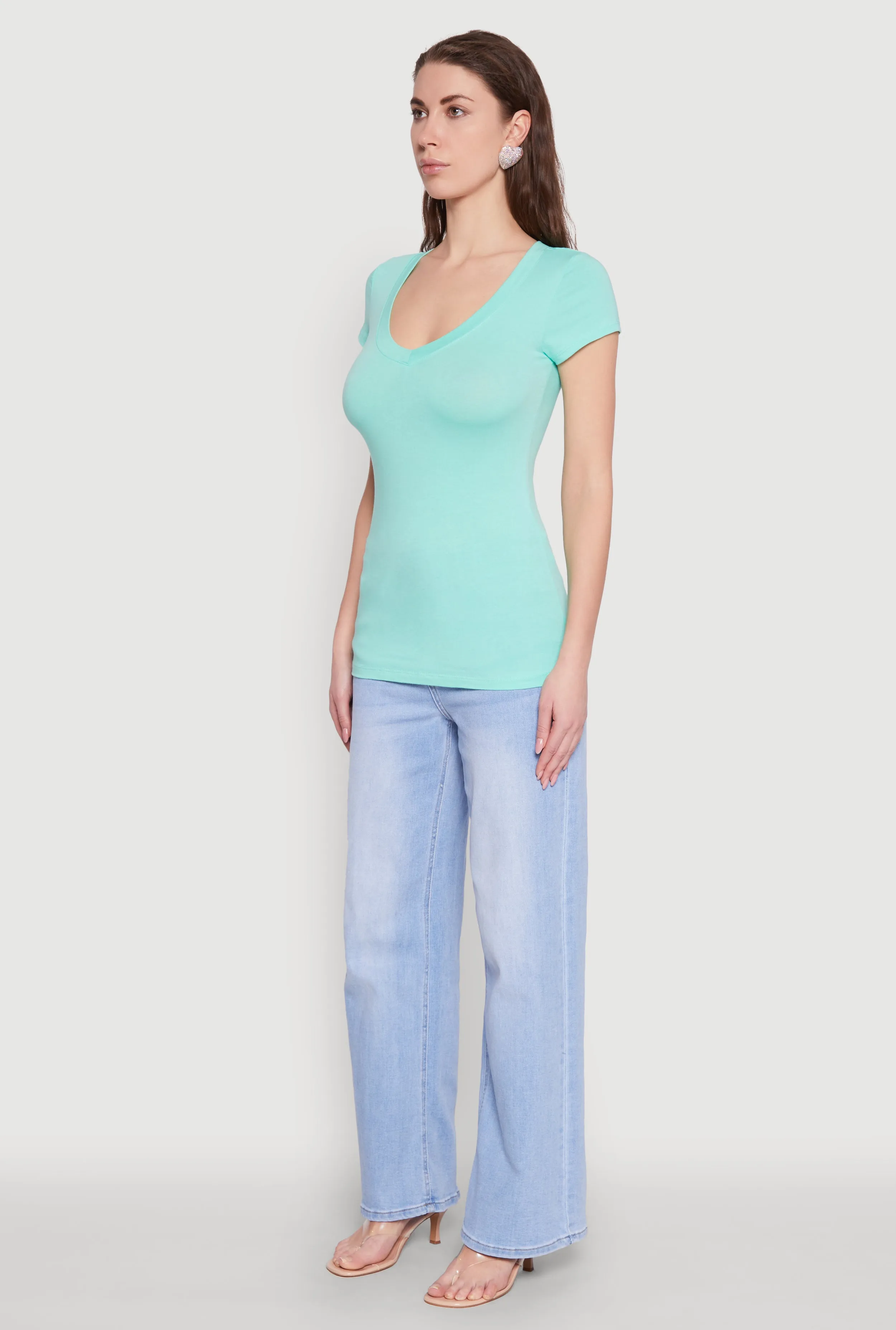 V Neck Short Sleeve T Shirt sold by Rainbow product image thumbnail 5