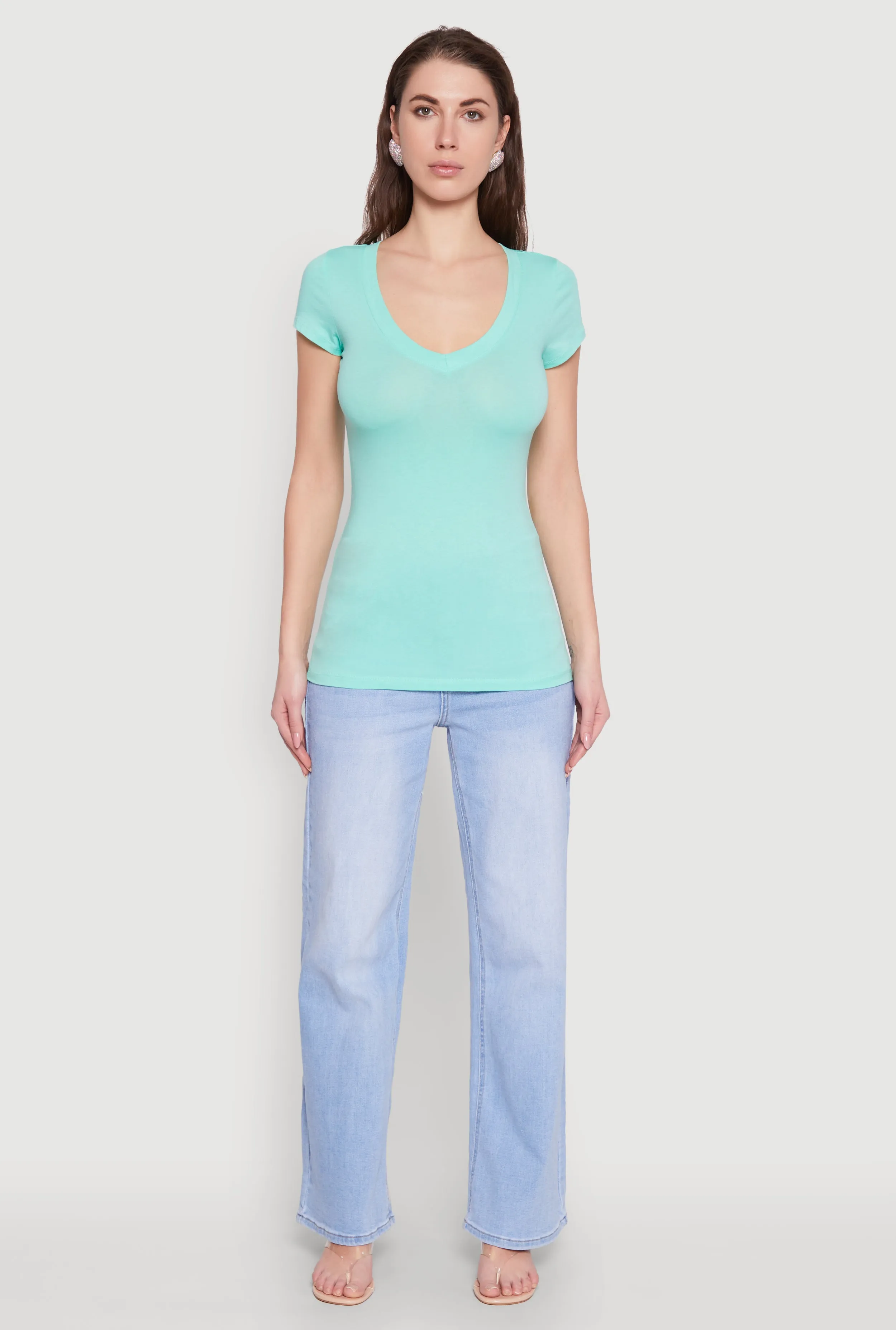 V Neck Short Sleeve T Shirt sold by Rainbow product image thumbnail 3