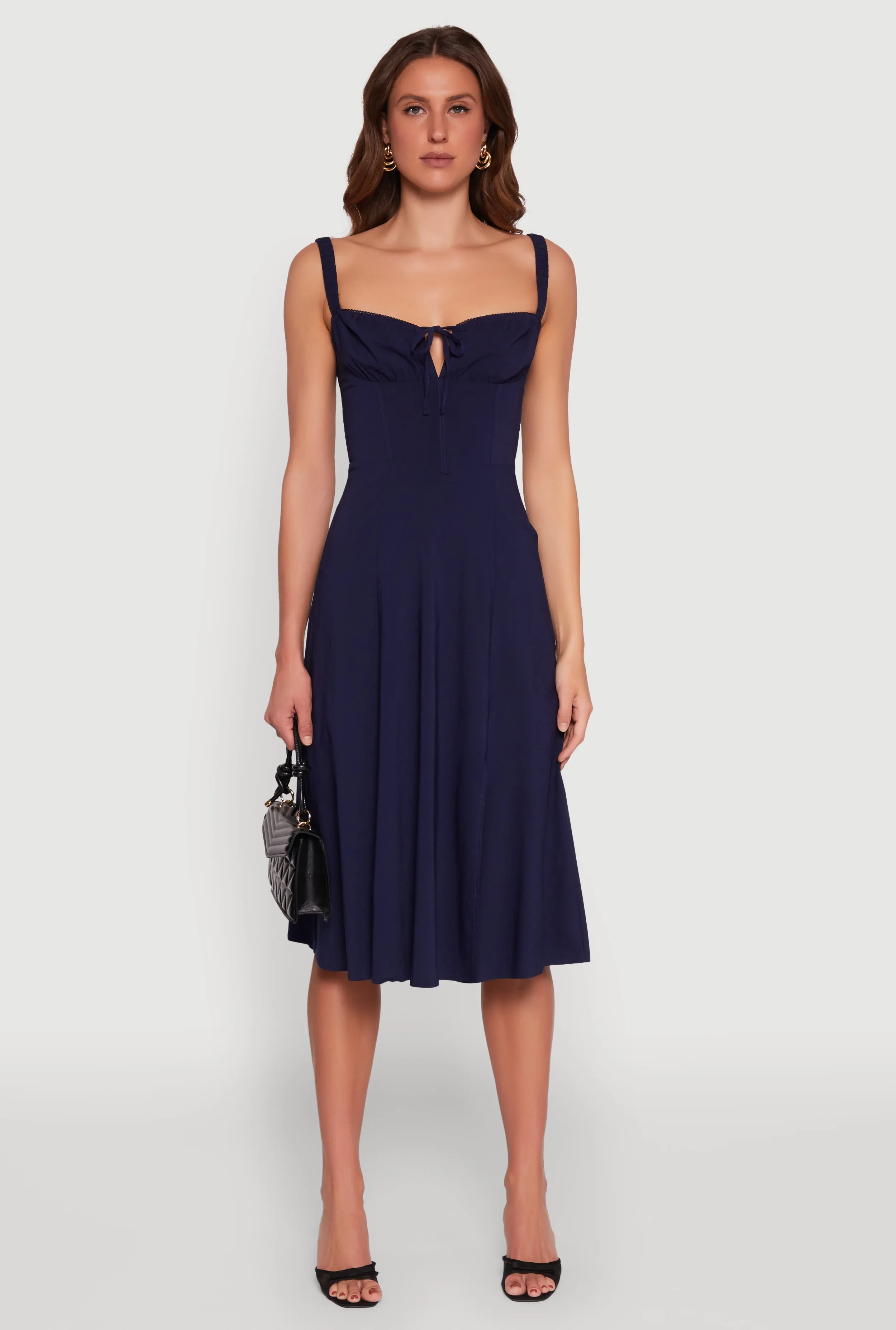 Chic Sleeveless Sundress with Lace & Ruching, Casual Style sold by Rainbow product image thumbnail 2