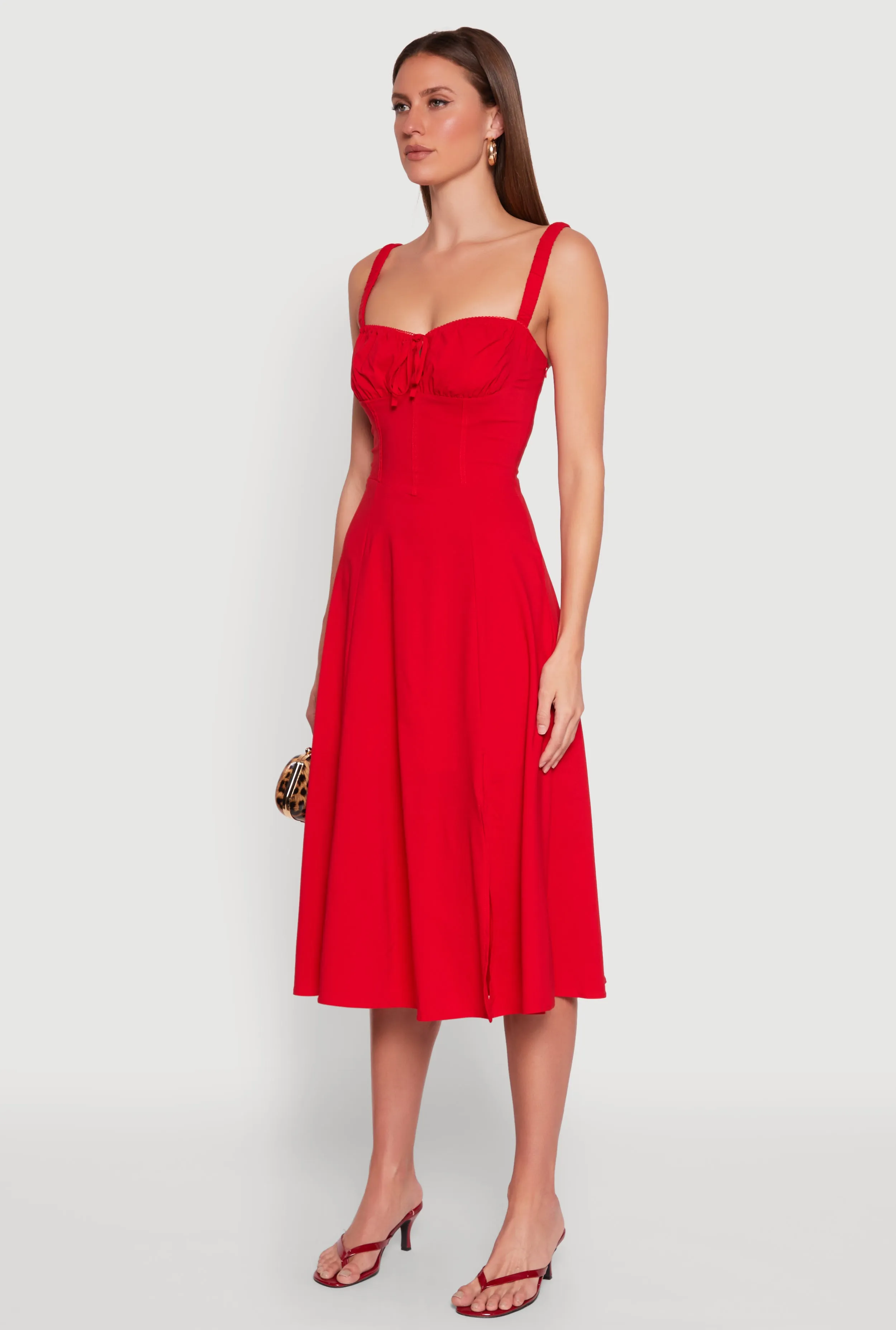 Chic Sleeveless Sundress with Lace & Ruching, Casual Style sold by Rainbow product image thumbnail 3