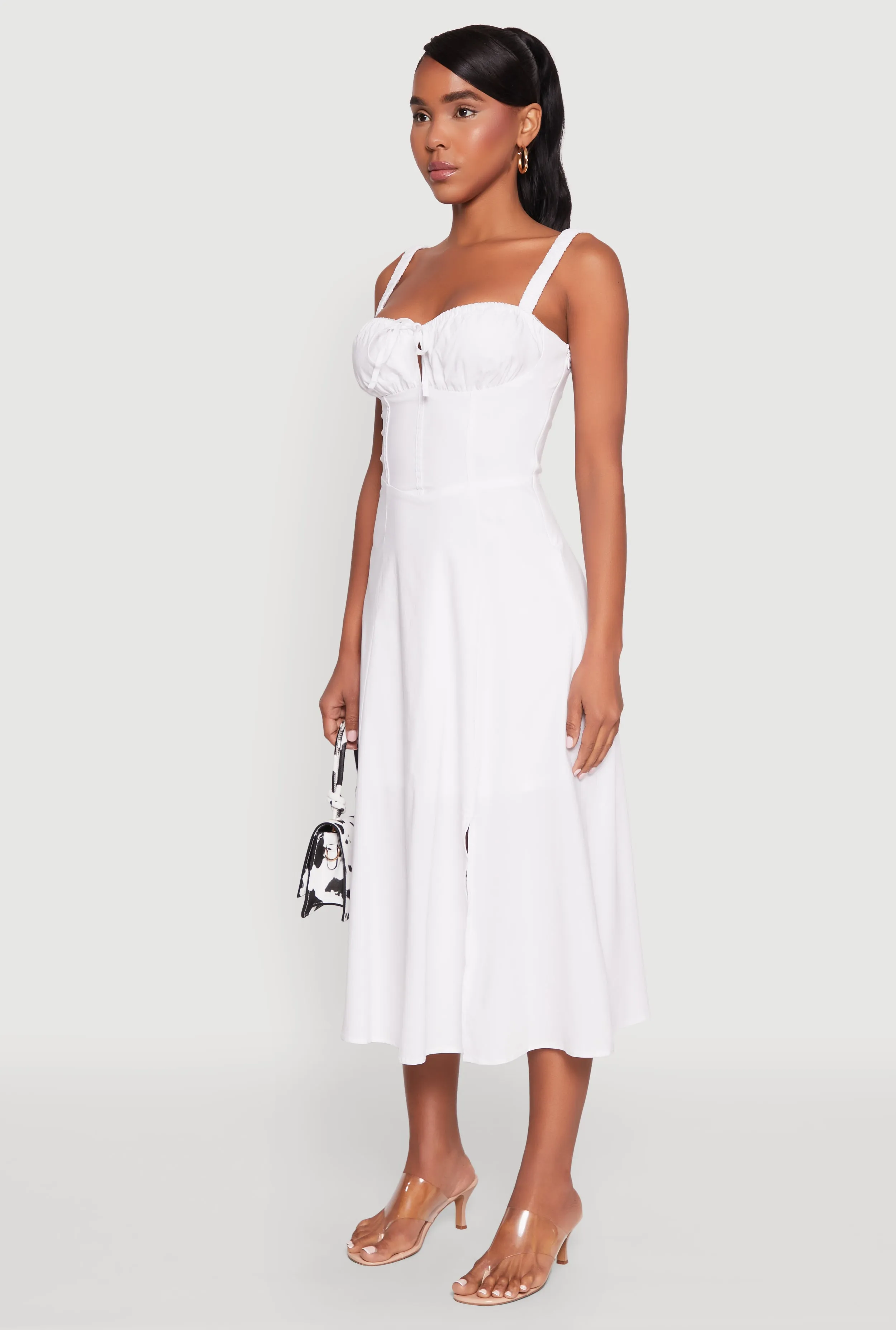 Chic Sleeveless Sundress with Lace & Ruching, Casual Style sold by Rainbow product image thumbnail 3