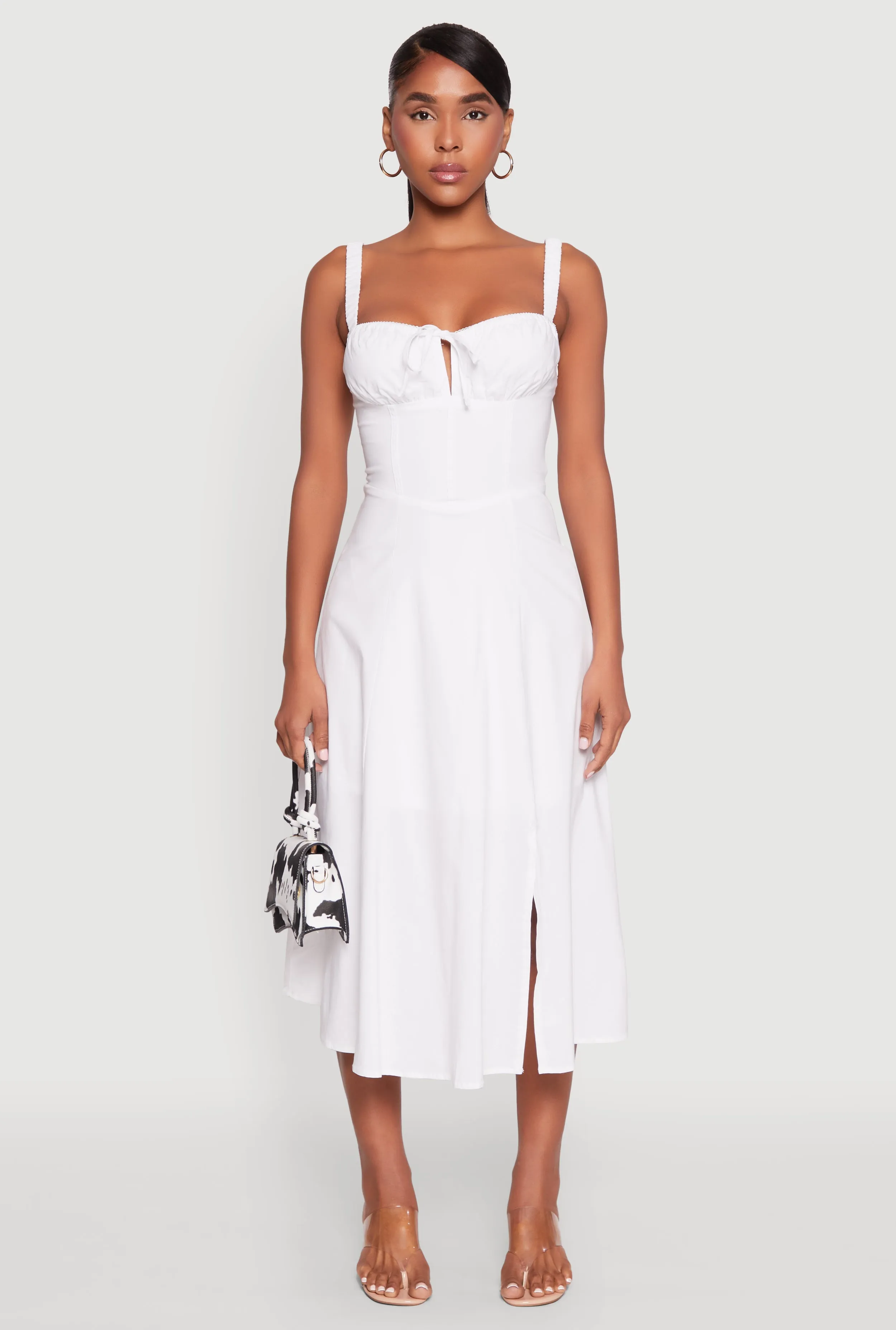 Chic Sleeveless Sundress with Lace & Ruching, Casual Style sold by Rainbow product image thumbnail 2