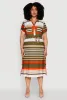 Plus Size Stylish Tie Waist Belted Tabbed Sleeve Shirt Dress sold by Rainbow