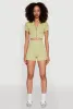 Daisy Seamless Double Zip Front Crop Top sold by Rainbow