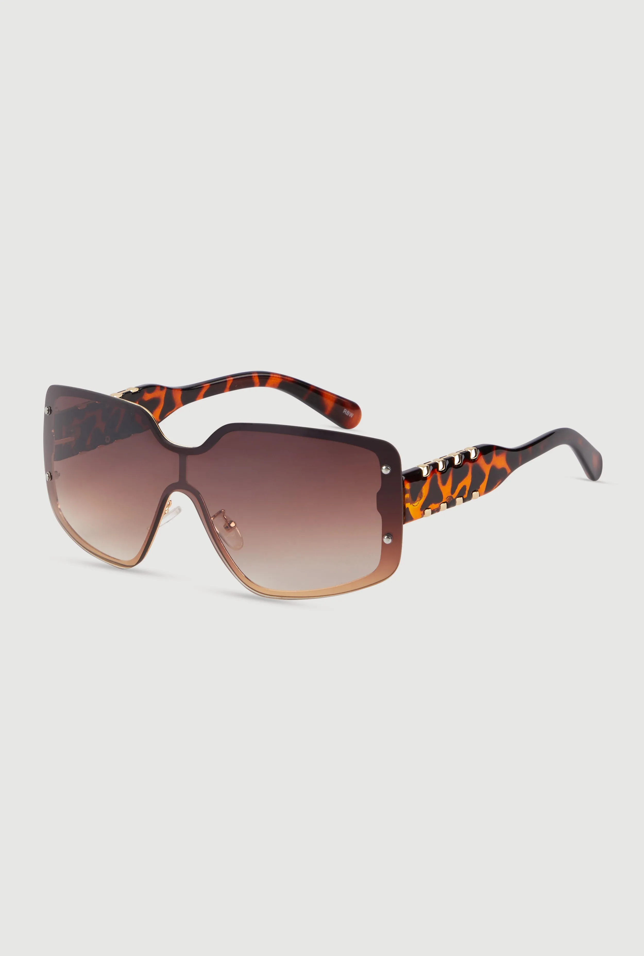 Gradient Lens Shield Sunglasses with Stud Detail sold by Rainbow product image thumbnail 3