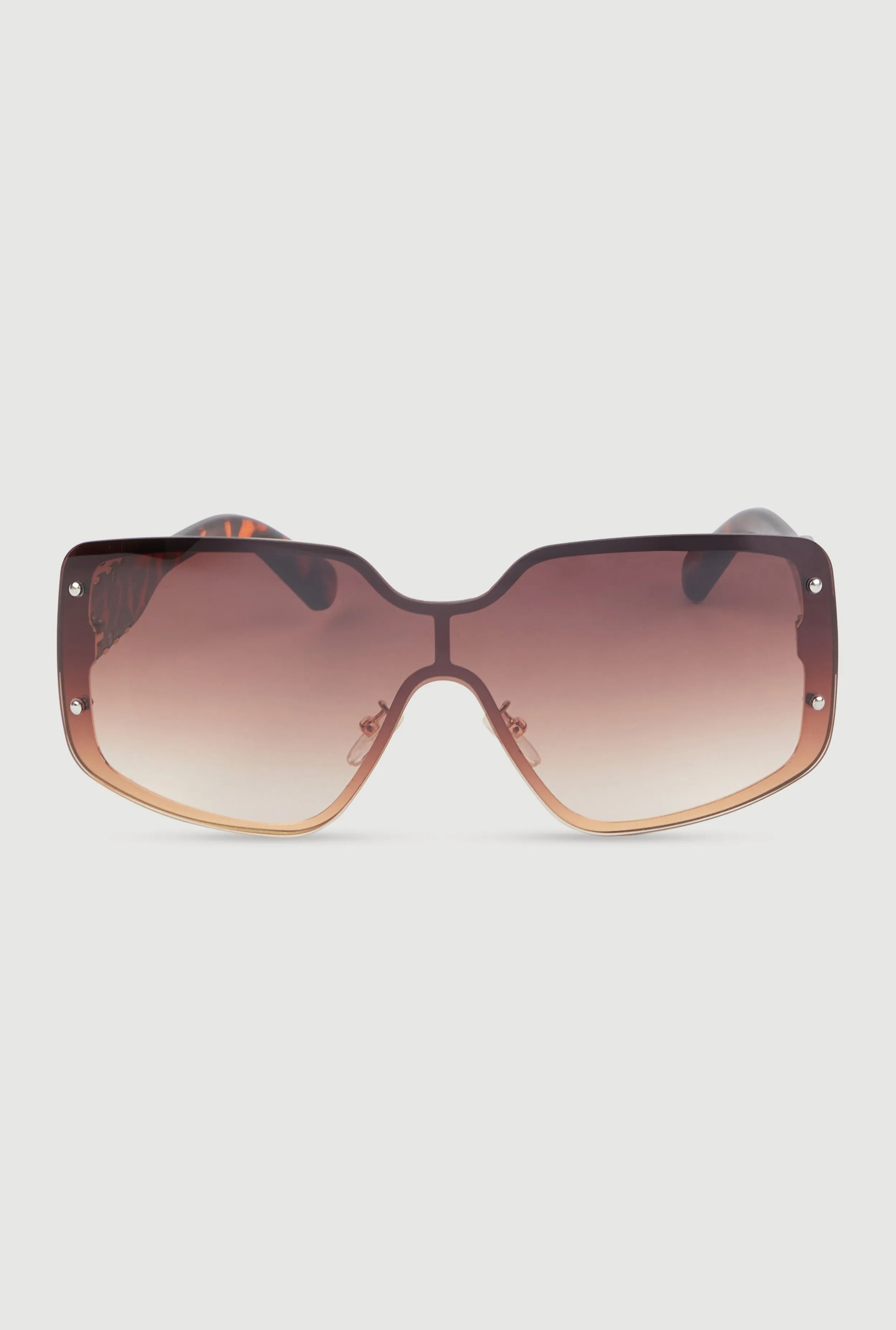 Gradient Lens Shield Sunglasses with Stud Detail sold by Rainbow