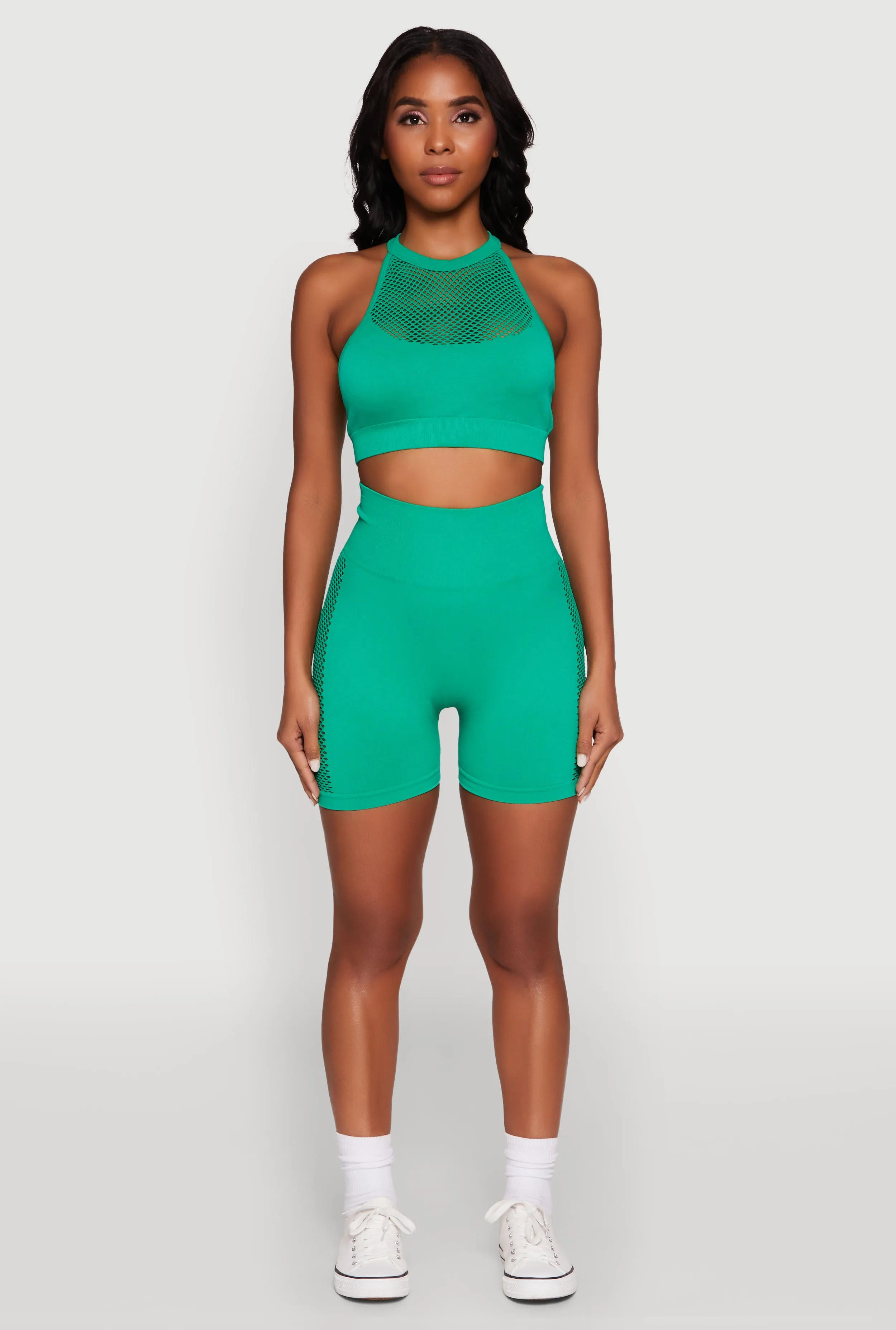 Seamless Laser Cut Caged Back Crop Top sold by Rainbow product image thumbnail 3