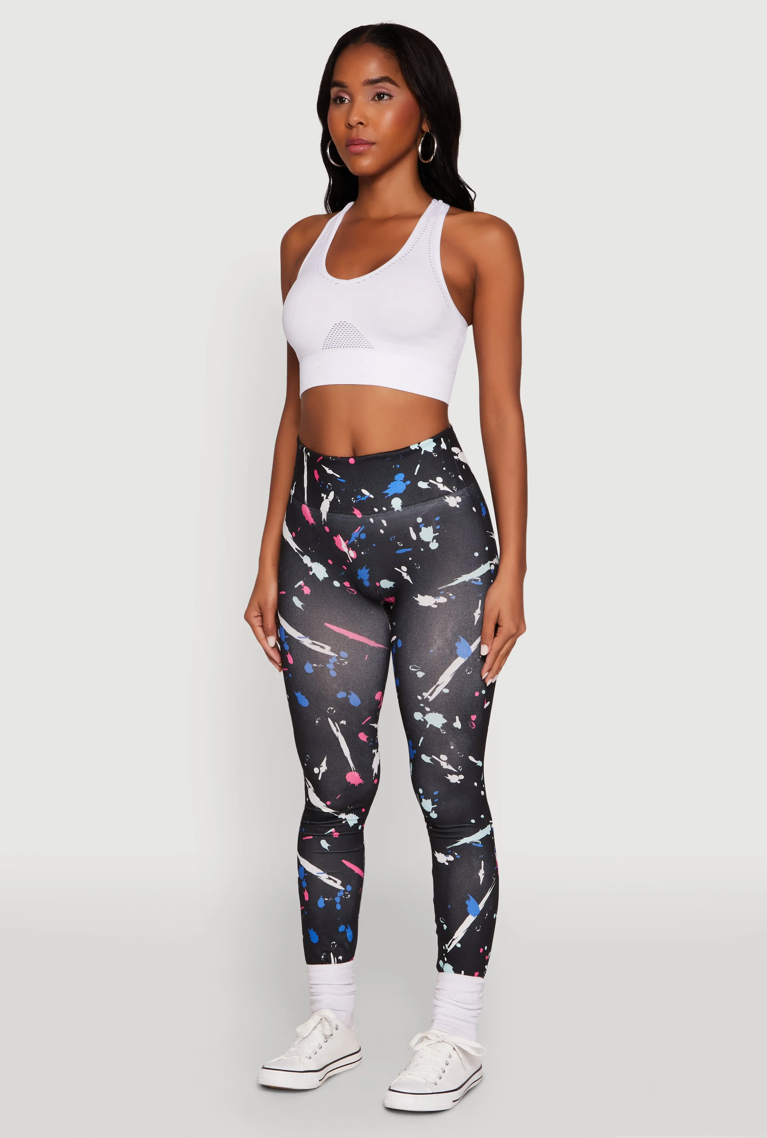 Paint Splatter Leggings with Booty Lift Effect sold by Rainbow product image thumbnail 3