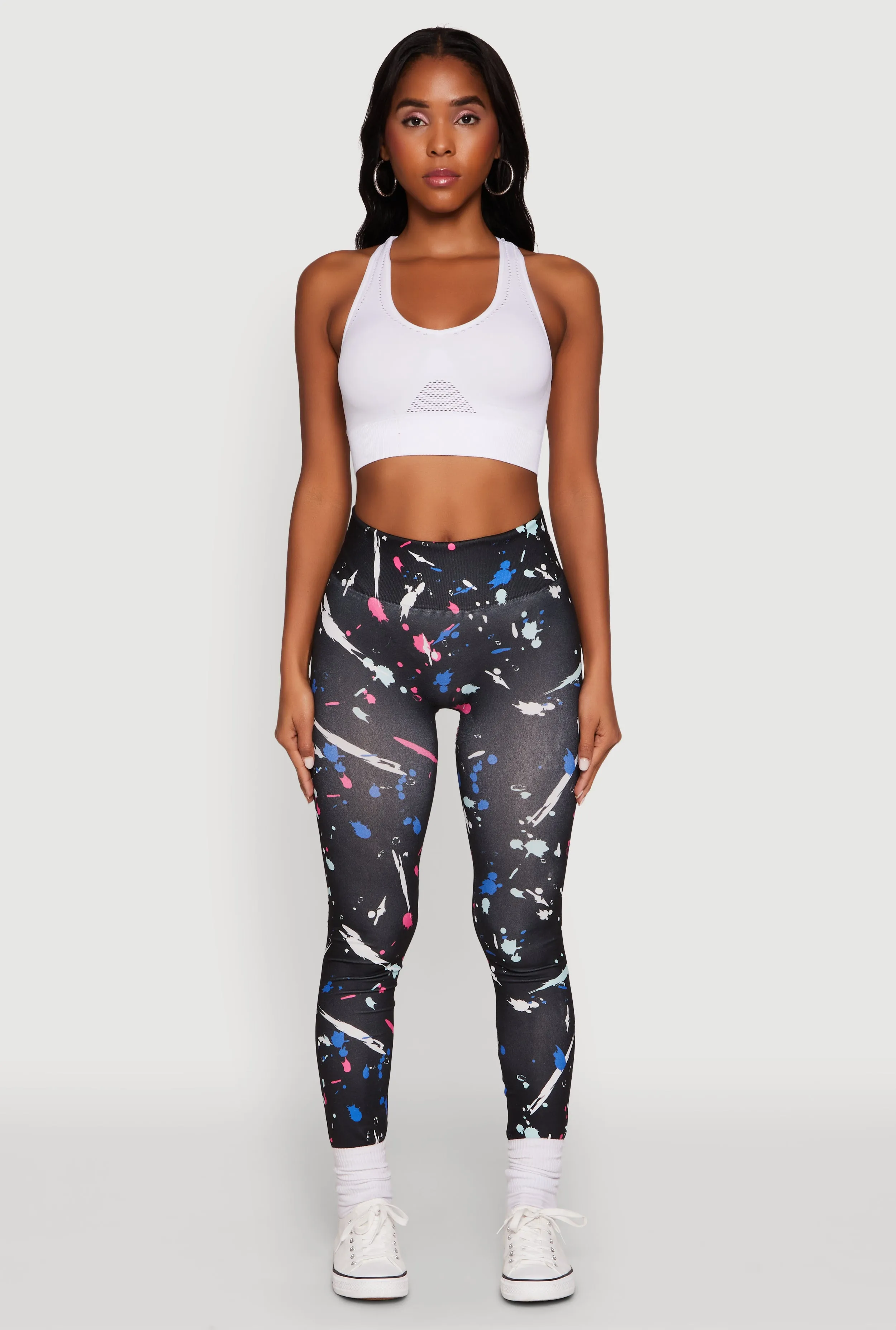 Paint Splatter Leggings with Booty Lift Effect sold by Rainbow product image thumbnail 2