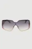 Gradient Lens Shield Sunglasses with Stud Detail sold by Rainbow