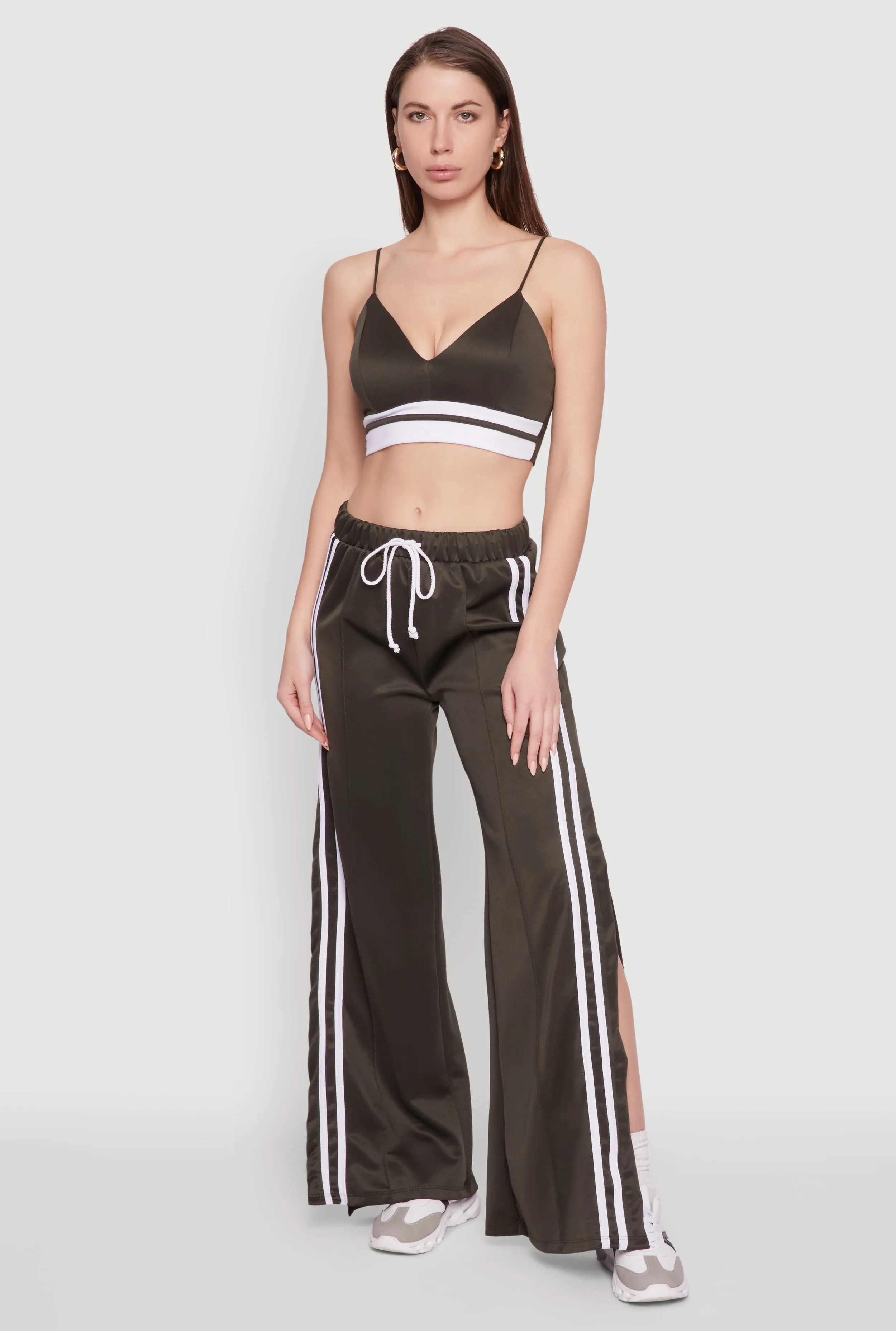 Stylish High Waisted Varsity Stripe Active Pants sold by Rainbow