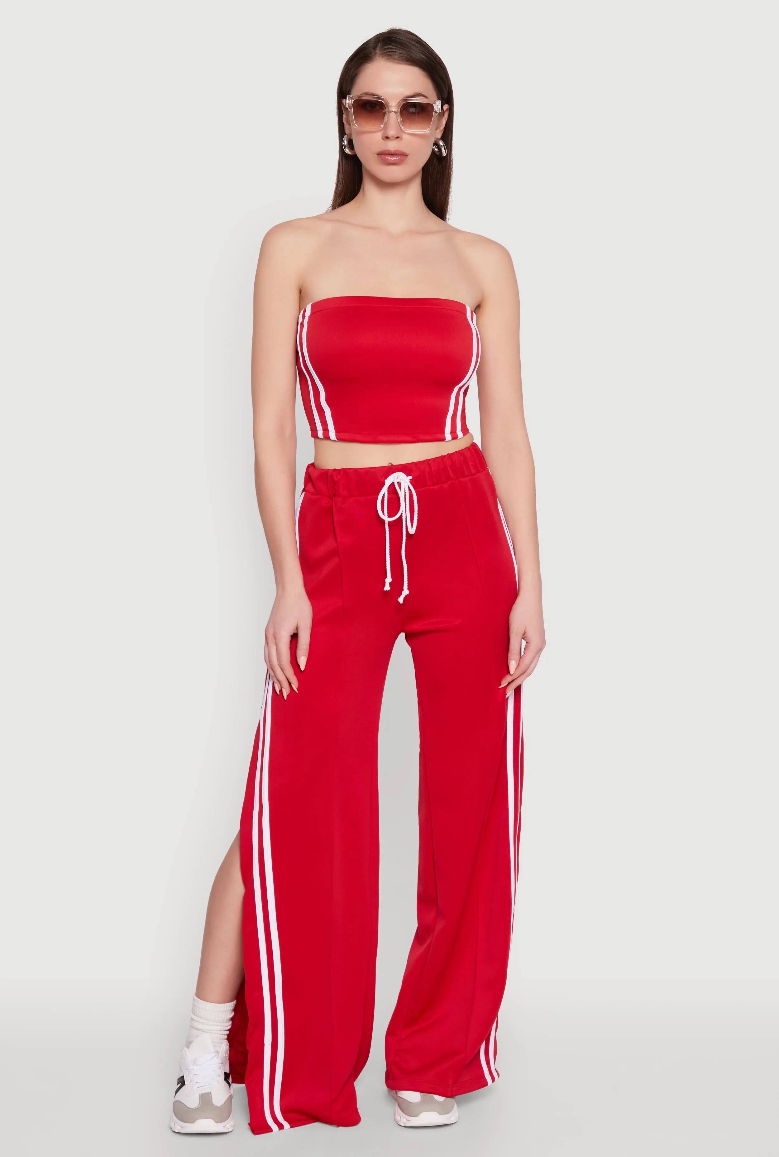 Stylish High Waisted Varsity Stripe Active Pants sold by Rainbow