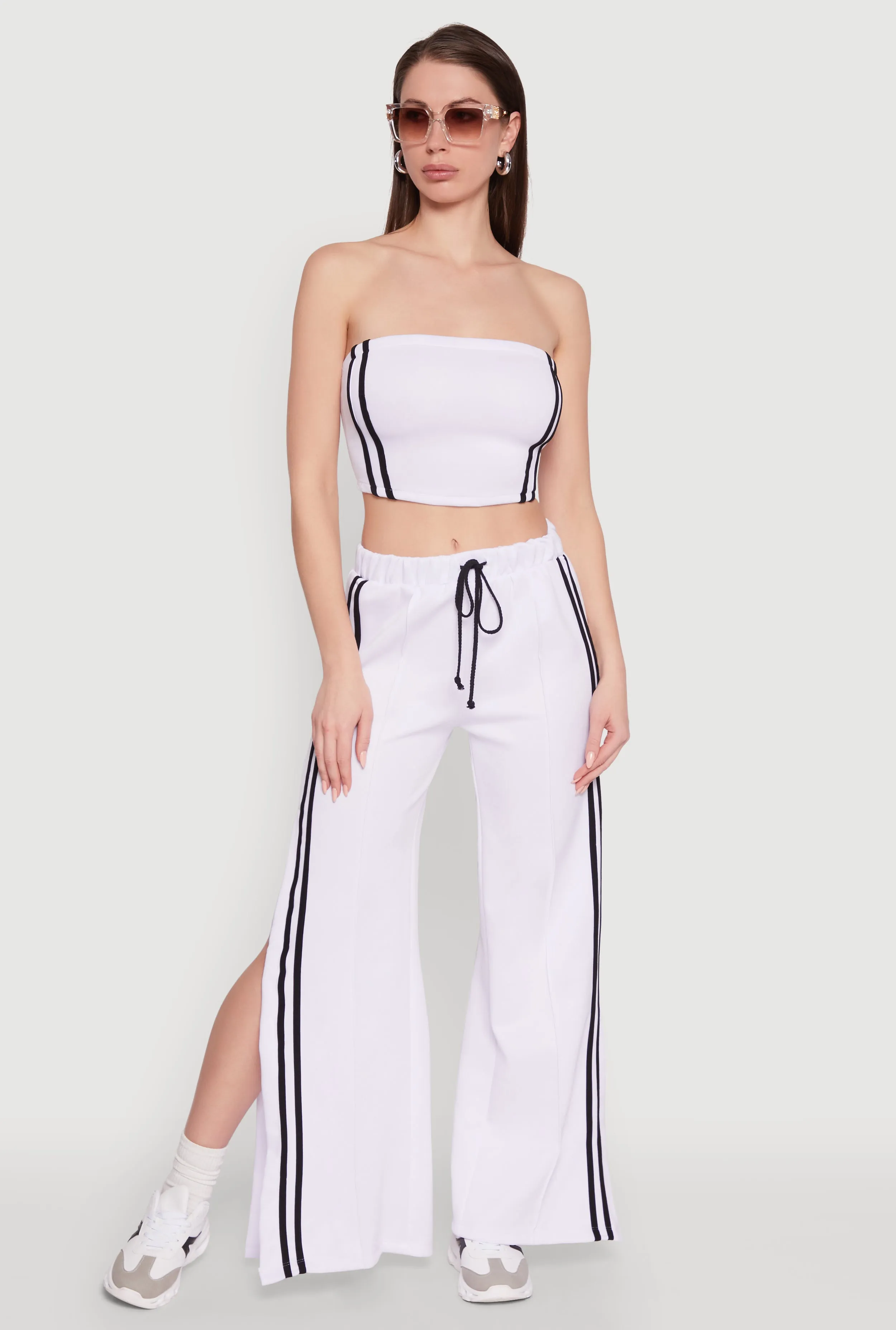 Stylish High Waisted Varsity Stripe Active Pants sold by Rainbow