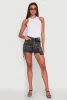 Daisy Mineral Wash High Waisted Mini Denim Skirt with Cargo Pockets sold by Rainbow