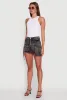 Daisy Mineral Wash High Waisted Mini Denim Skirt with Cargo Pockets sold by Rainbow