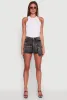 Daisy Mineral Wash High Waisted Mini Denim Skirt with Cargo Pockets sold by Rainbow