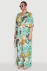 Plus Size Chic Tie Front Cropped Blouse with Flutter Sleeves sold by Rainbow