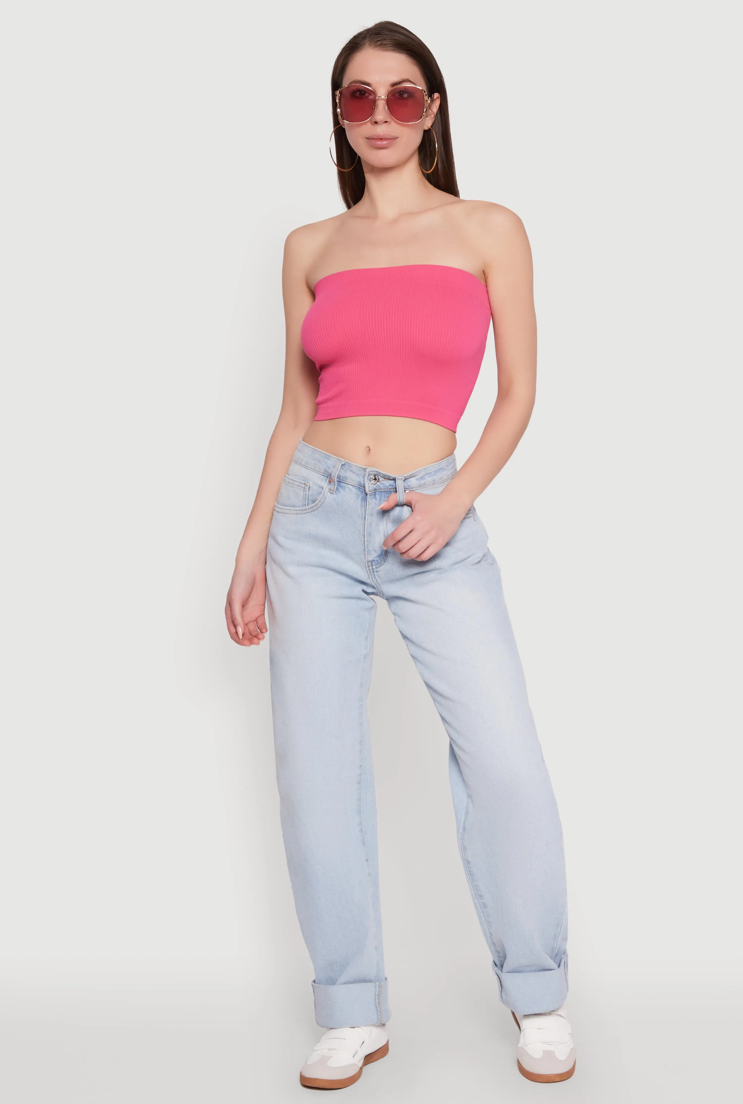 Ribbed Knit Seamless Tube Top sold by Rainbow