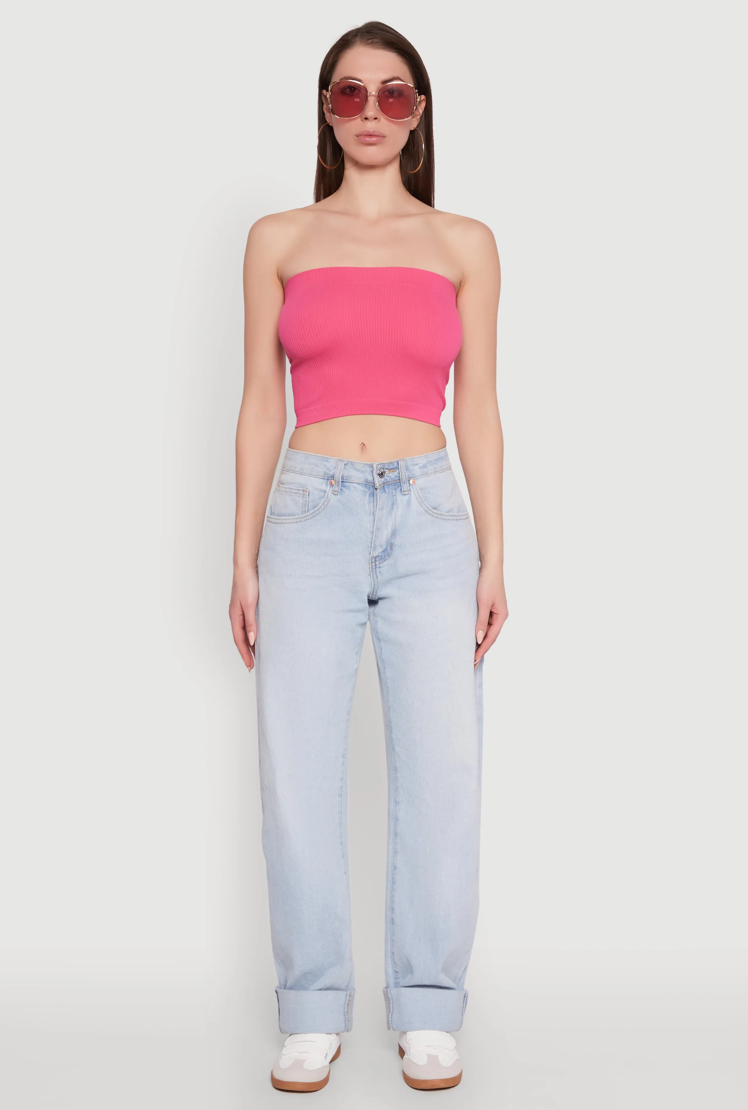 Ribbed Knit Seamless Tube Top sold by Rainbow product image thumbnail 3